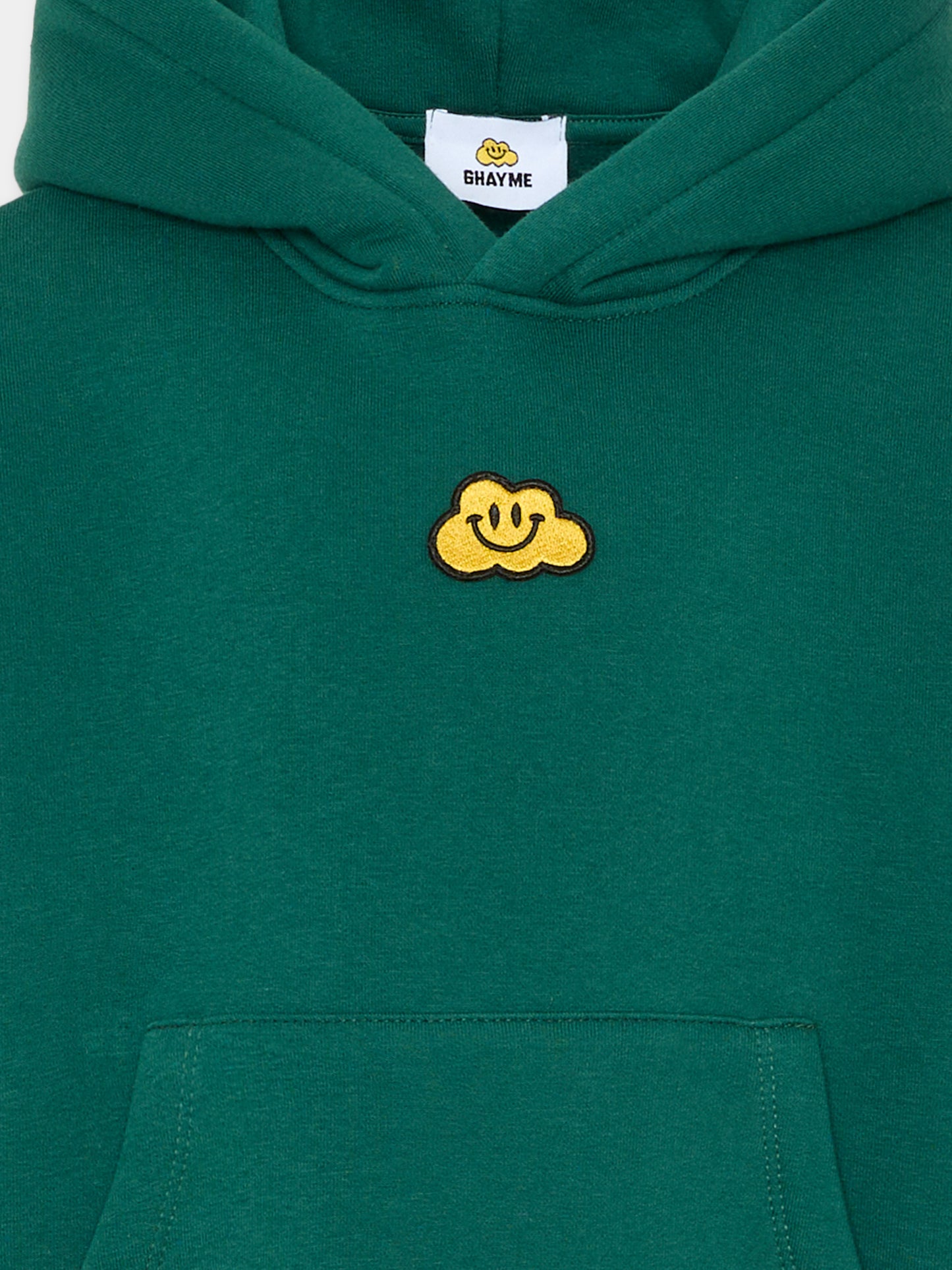 Felpa verde per bambini con nuvola gialla e scritta,Ghayme,F5GAJUHS003 088