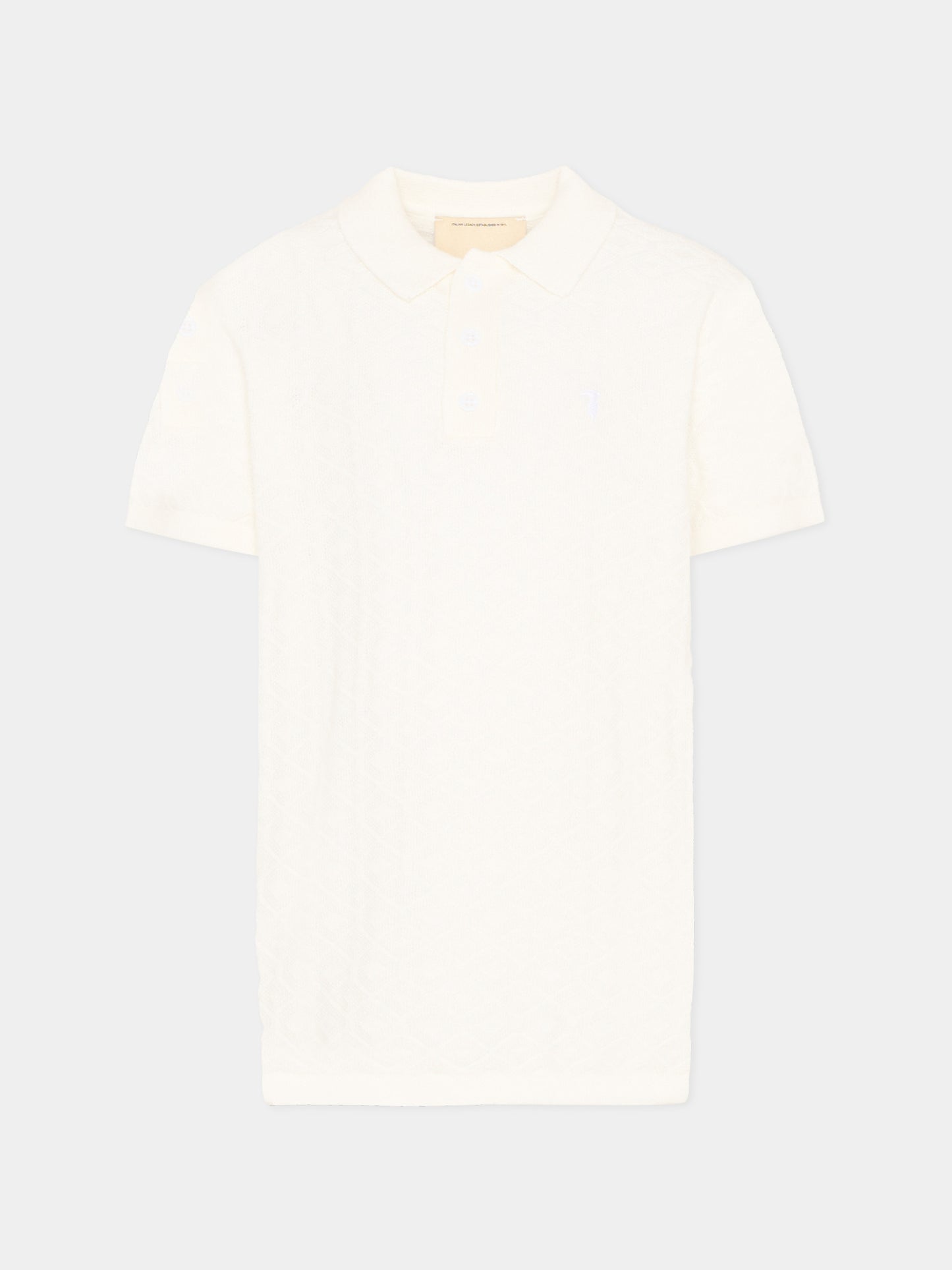 Polo bianca per bambino con levriero,Trussardi Junior,TBP26081PO OFF-WHITE