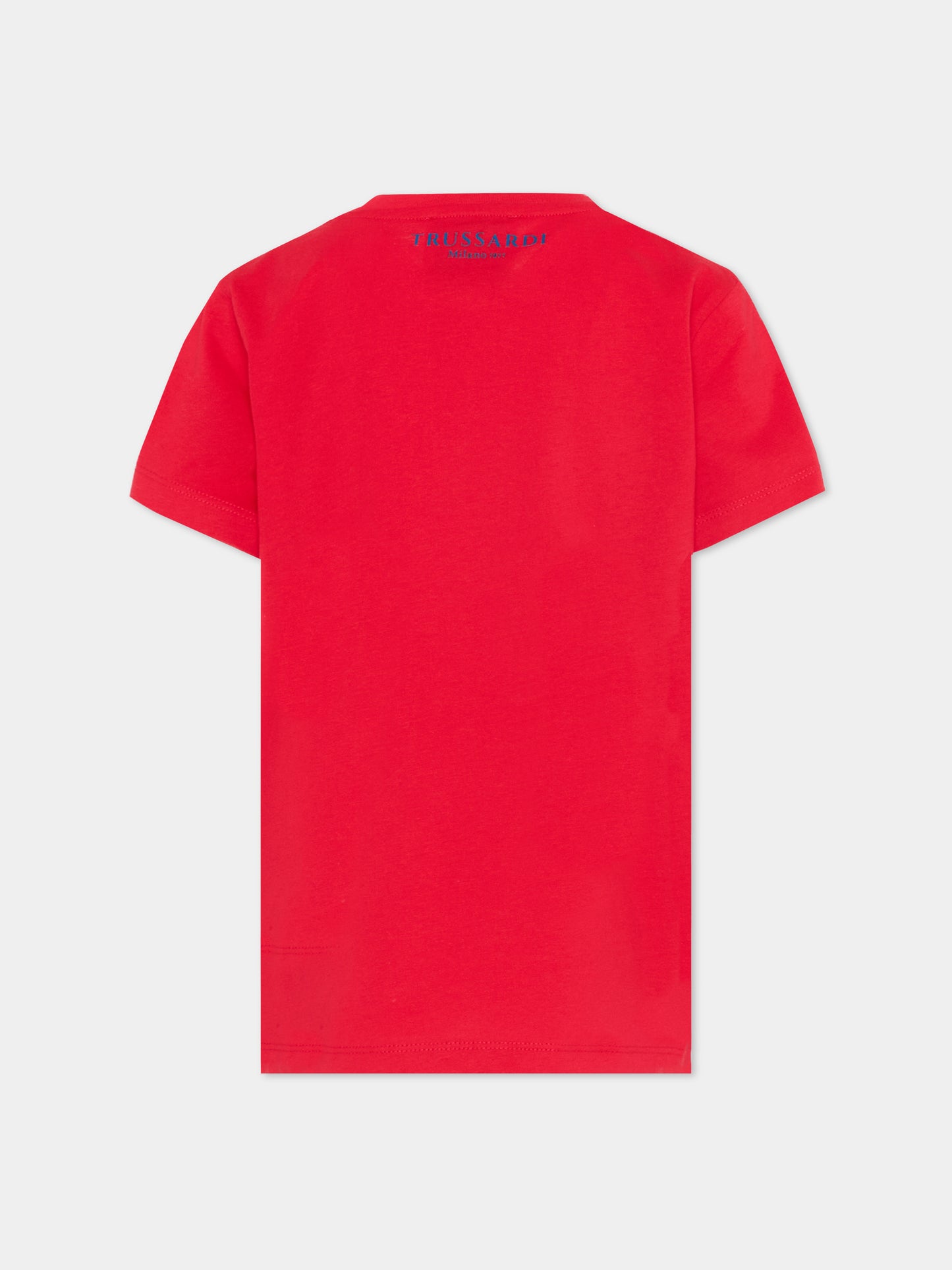T-Shirt rossa per bambino con logo,Trussardi Junior,TBP26002TS RED LYCHEE
