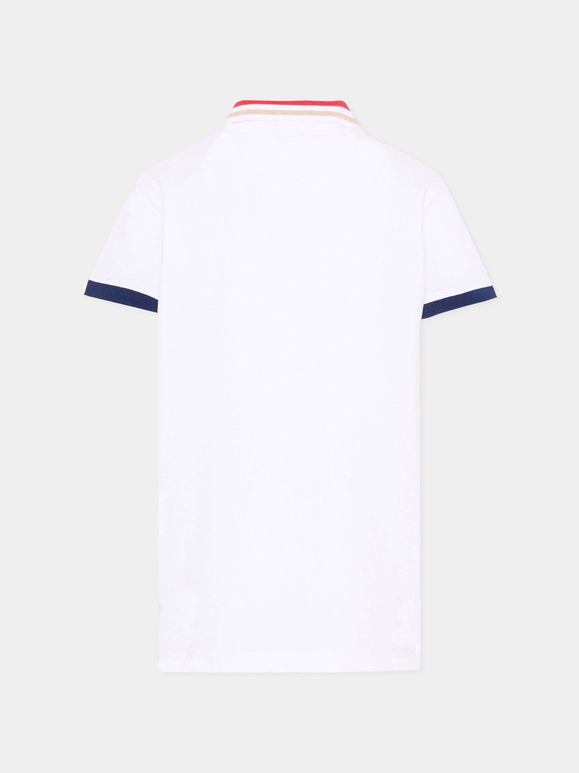 Polo bianca per bambino con levriero,Trussardi Junior,TBP26048PO WHITE