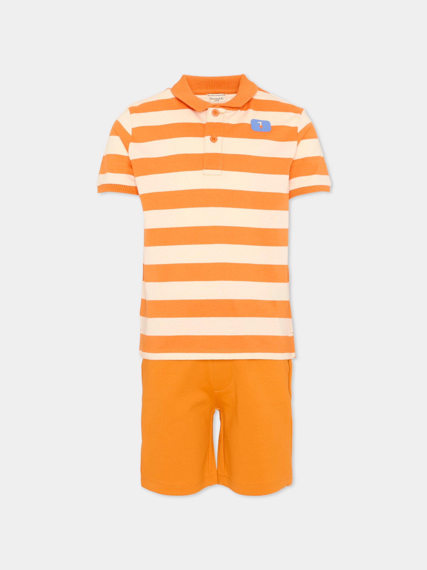 Completo sportivo arancione per bambino a righe,Trussardi Junior,TIP26082CJ ORANGE GOLDEN POPPY