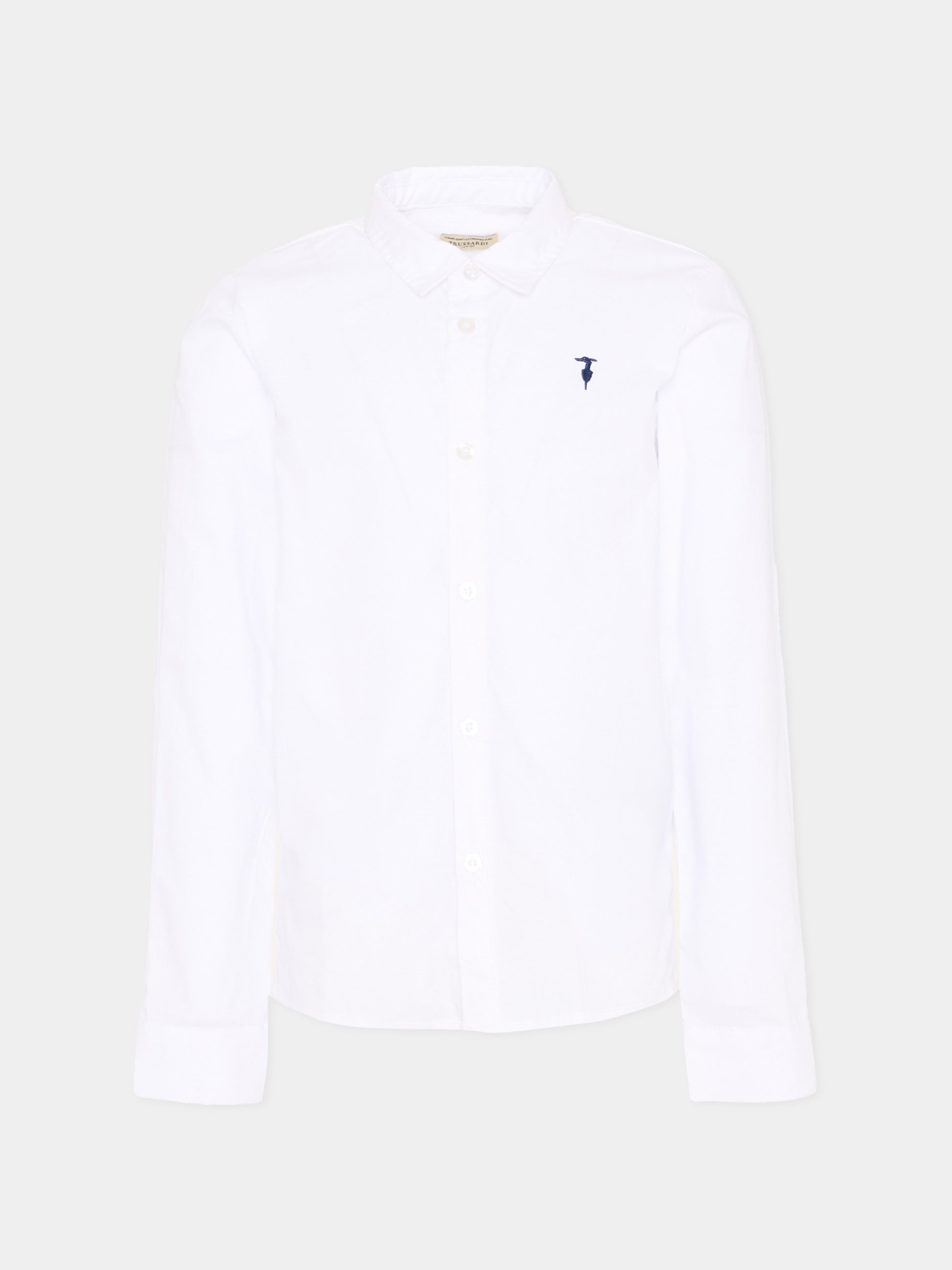 Camicia bianca per bambino con levriero,Trussardi Junior,TIP26145CA WHITE