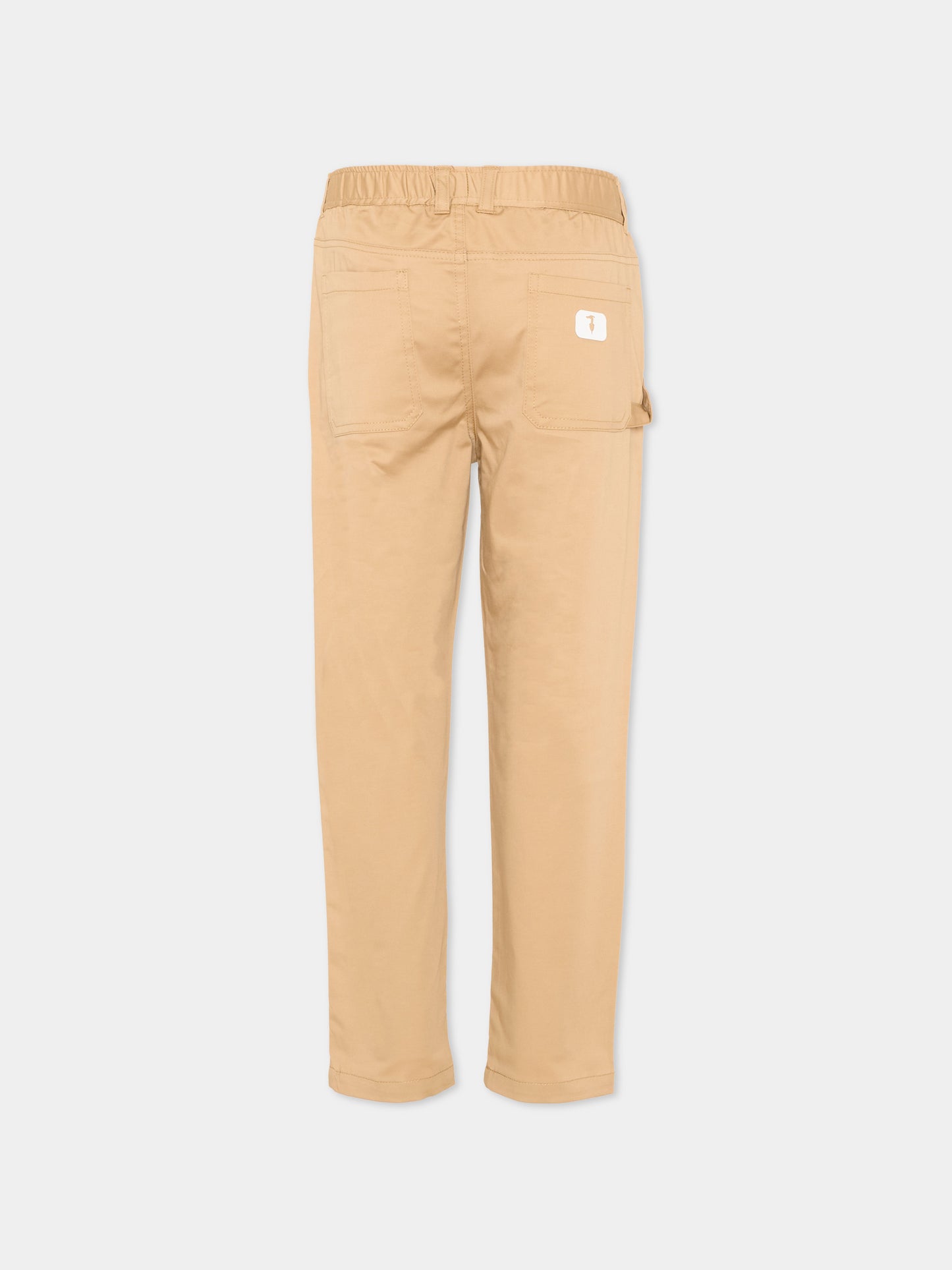 Pantaloni beige per bambino con levriero,Trussardi Junior,TIP26050PA BROWN MACCHIATO