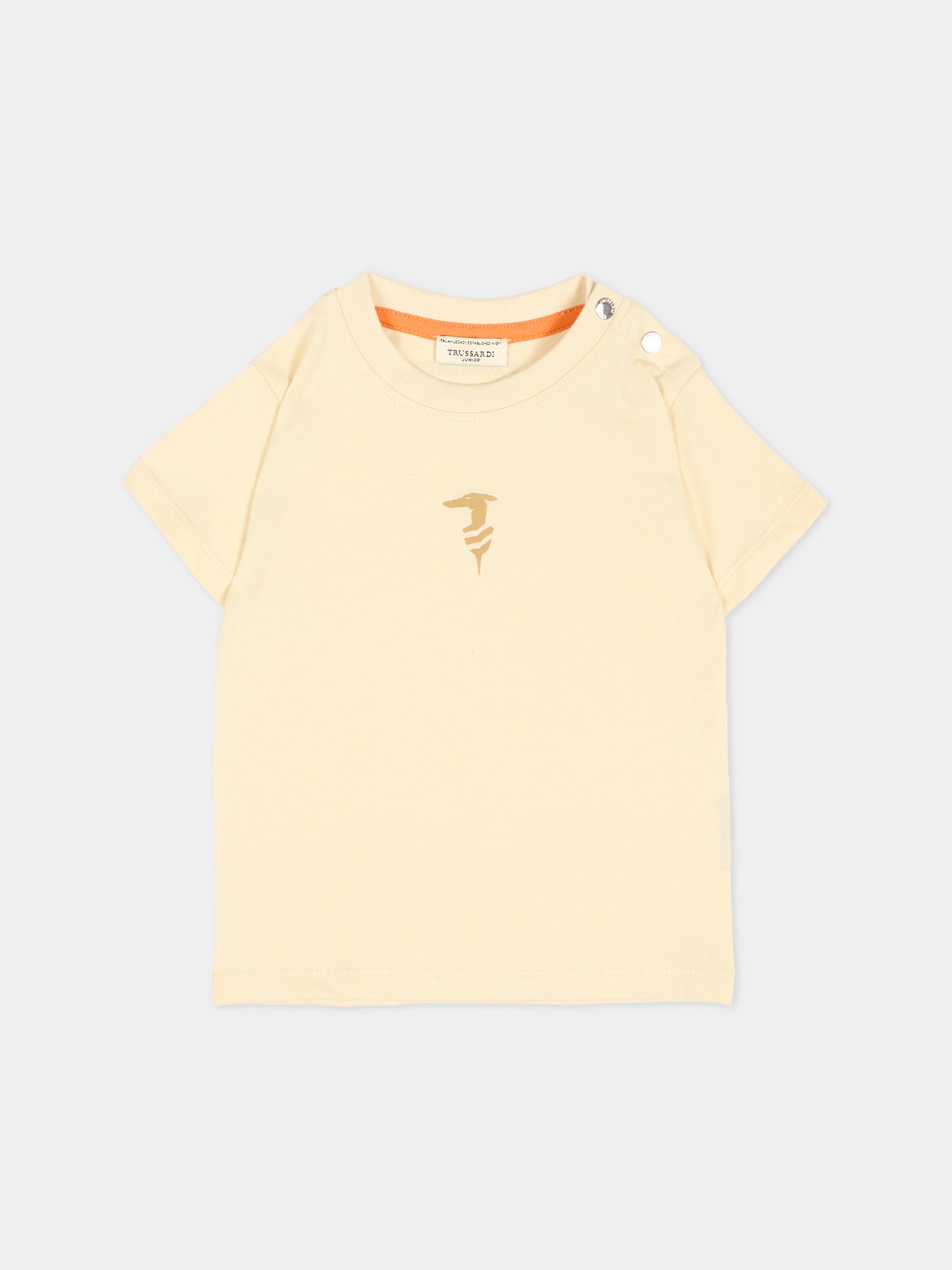 T-Shirt beige per neonato con levriero,Trussardi Junior,TIP26048TS BEIGE NEW ECRU