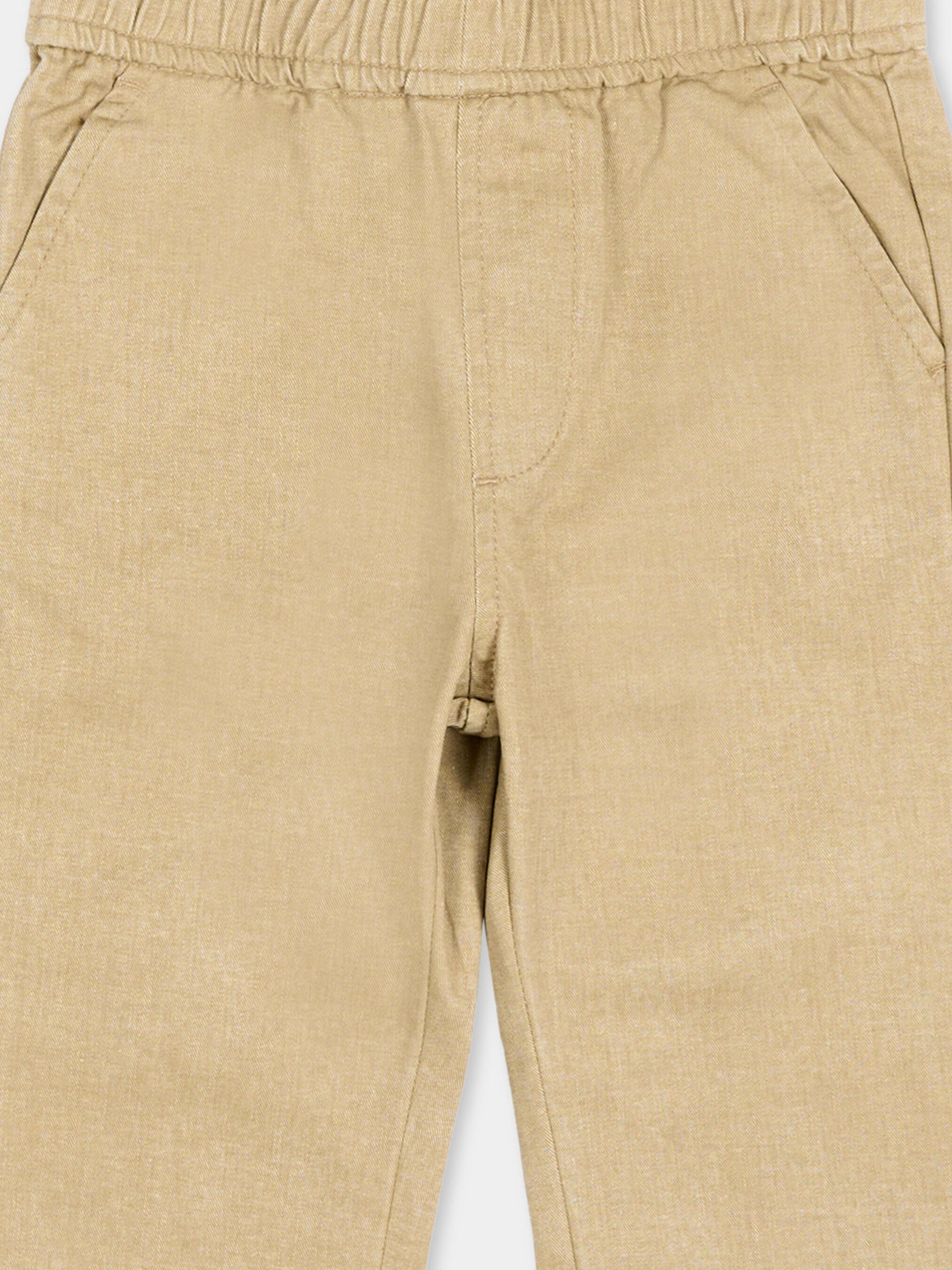 Pantaloni marroni per neonato con levriero,Trussardi Junior,TIP26062PA BROWN INCENSE