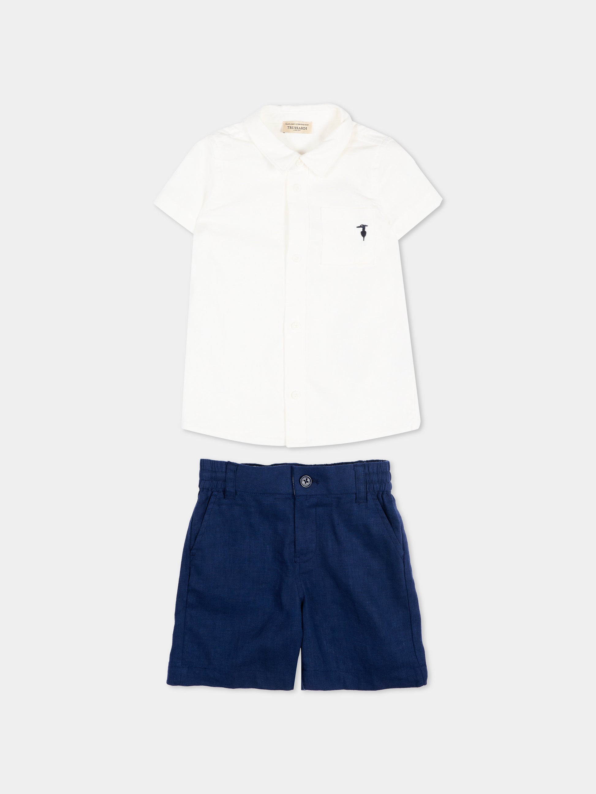 Completo elegante bianco per neonato,Trussardi Junior,TIP26158CL WHITE