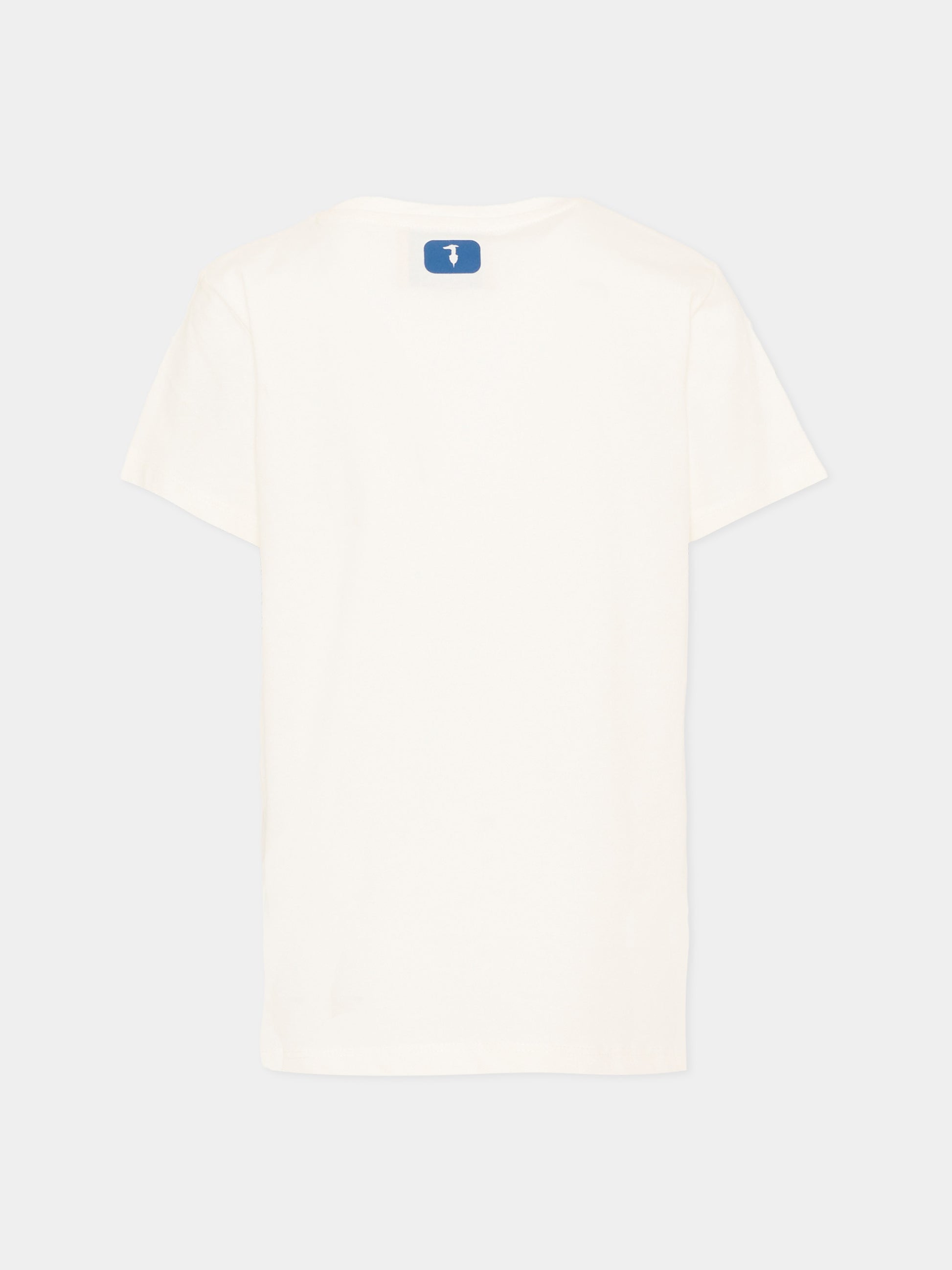 T-Shirt bianca per bambino con logo blu,Trussardi Junior,TBP26107TS OFF-WHITE