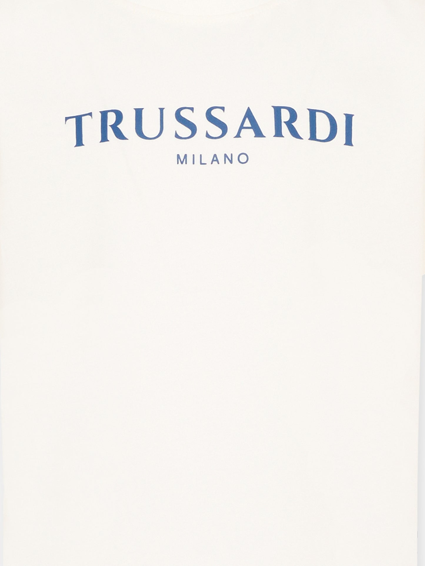 T-Shirt bianca per bambino con logo blu,Trussardi Junior,TBP26107TS OFF-WHITE