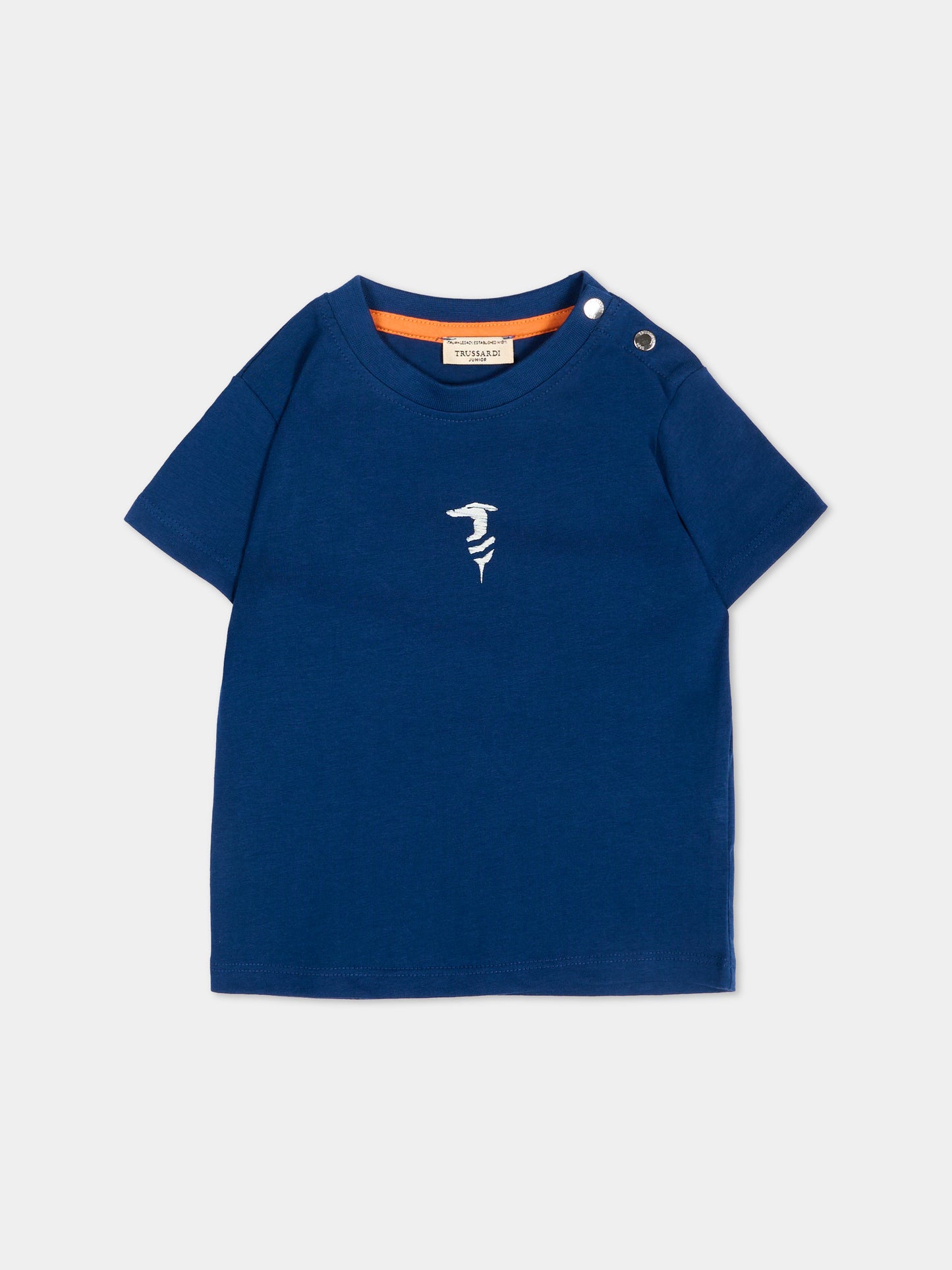 T-shirt blu per neonato con levriero,Trussardi Junior,TIP26048TS BLUE ESTATE