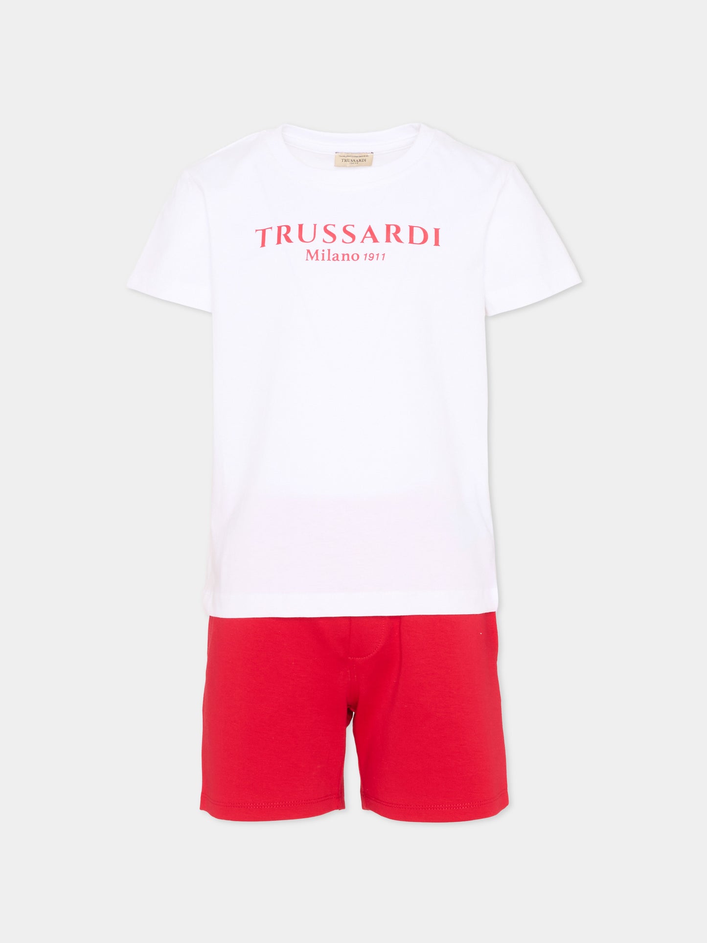Completo sportivo bianco per bambino con logo,Trussardi Junior,TIP26008CJ WHITE