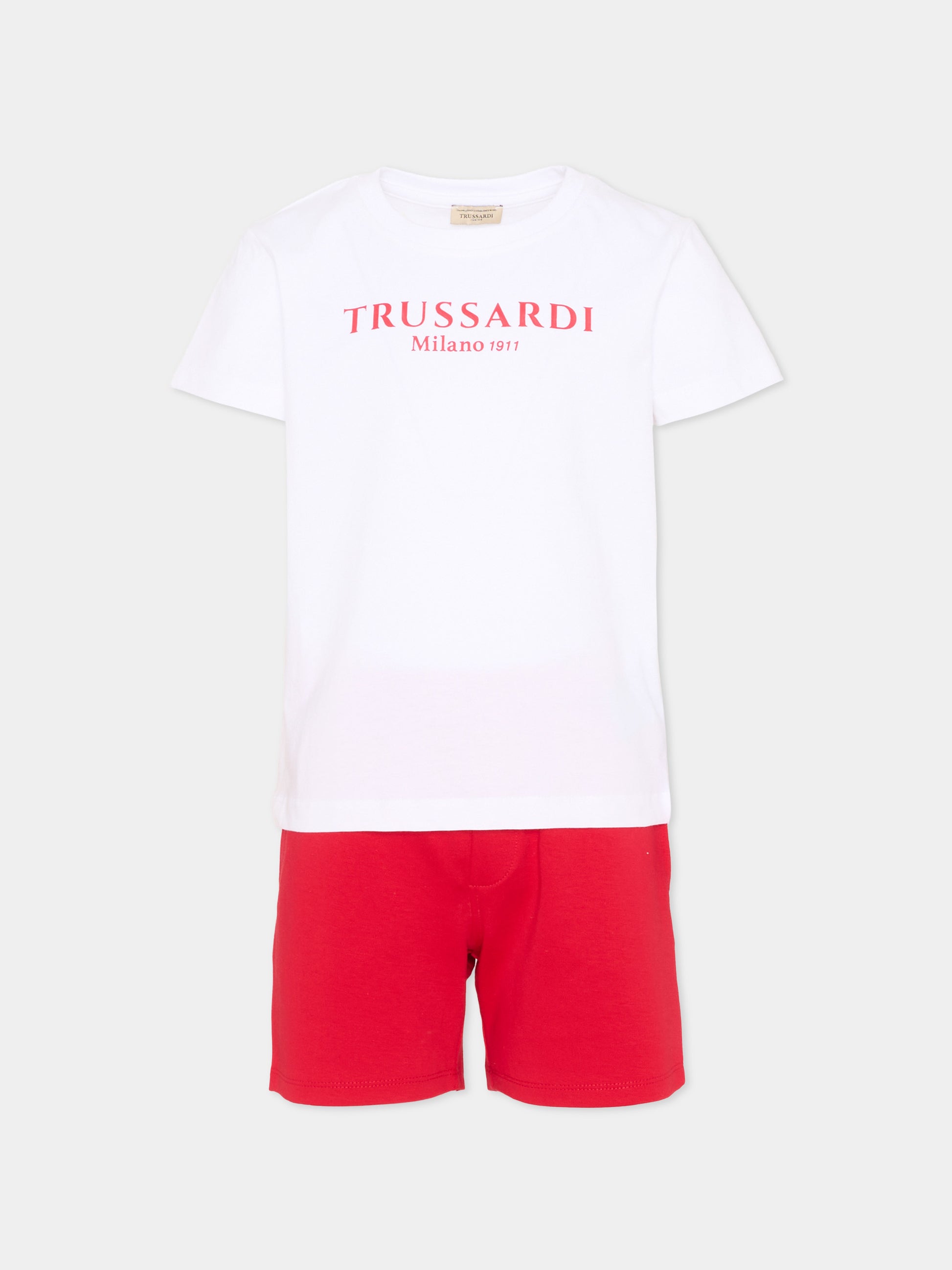Completo sportivo bianco per bambino con logo,Trussardi Junior,TIP26008CJ WHITE