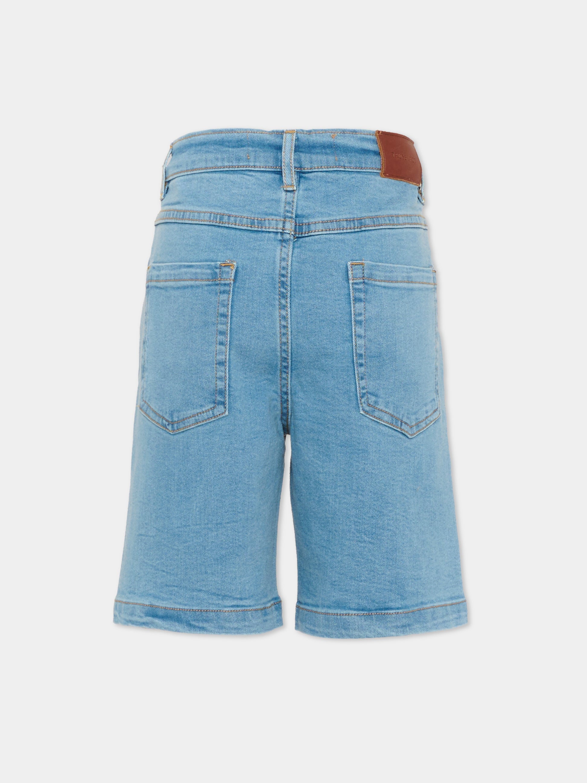 Shorts denim per bambino,Trussardi Junior,TBP26021BE DENIM BLUE MEDIUM