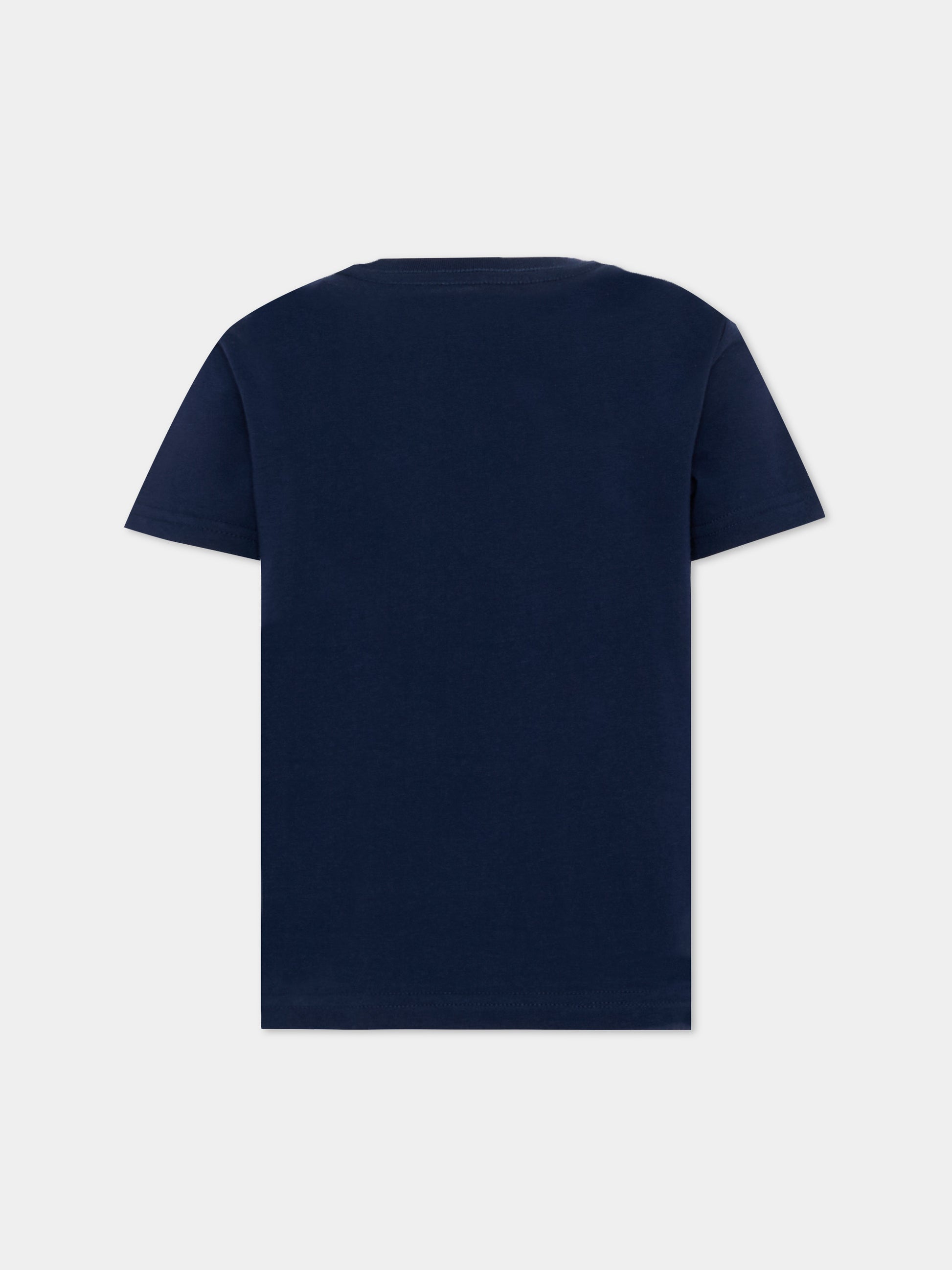 T-shirt blu per bambino con Polo Bear,Ralph Lauren Kids,A12428001