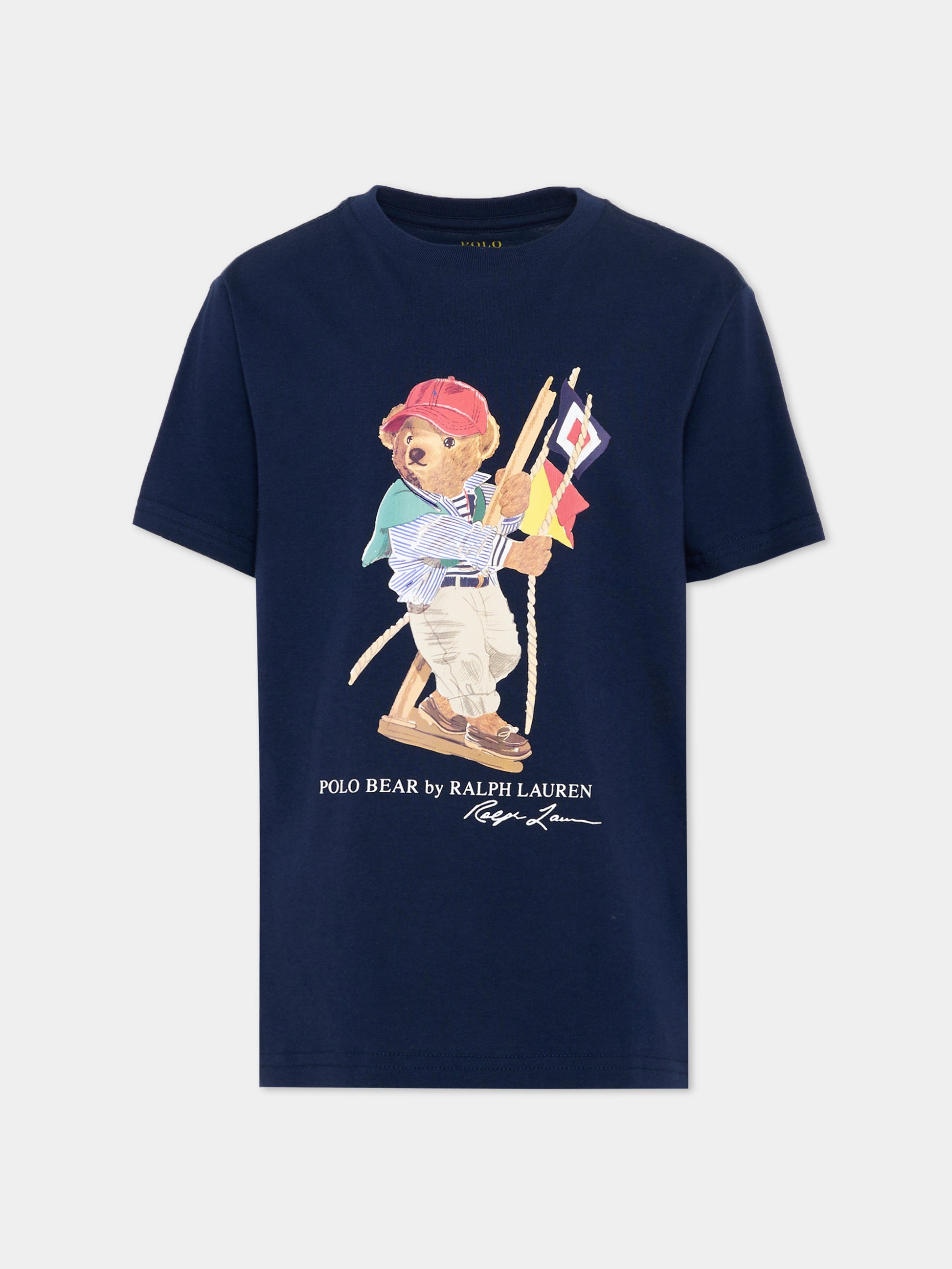 T-shirt blu Polo Bear per bambino,Ralph Lauren Kids,A12428002