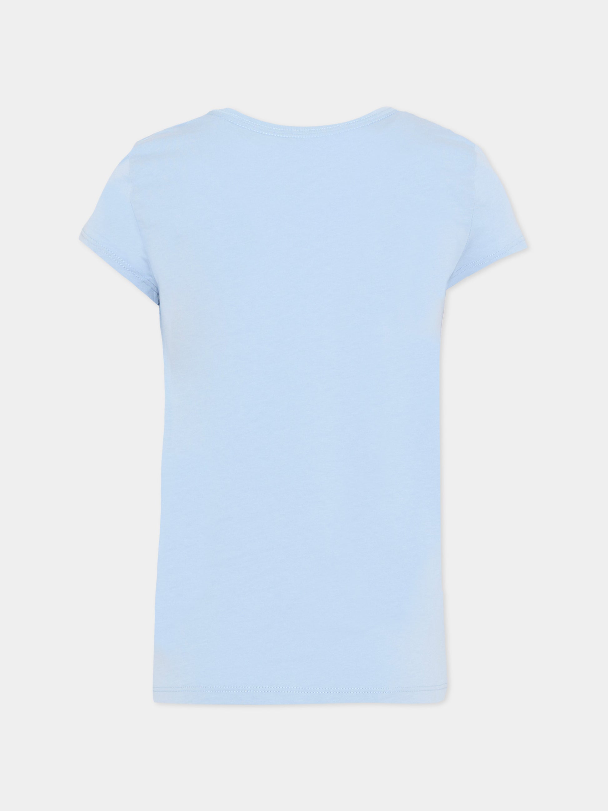 T-Shirt celeste Polo Bear per bambina,Ralph Lauren Kids,A11759002