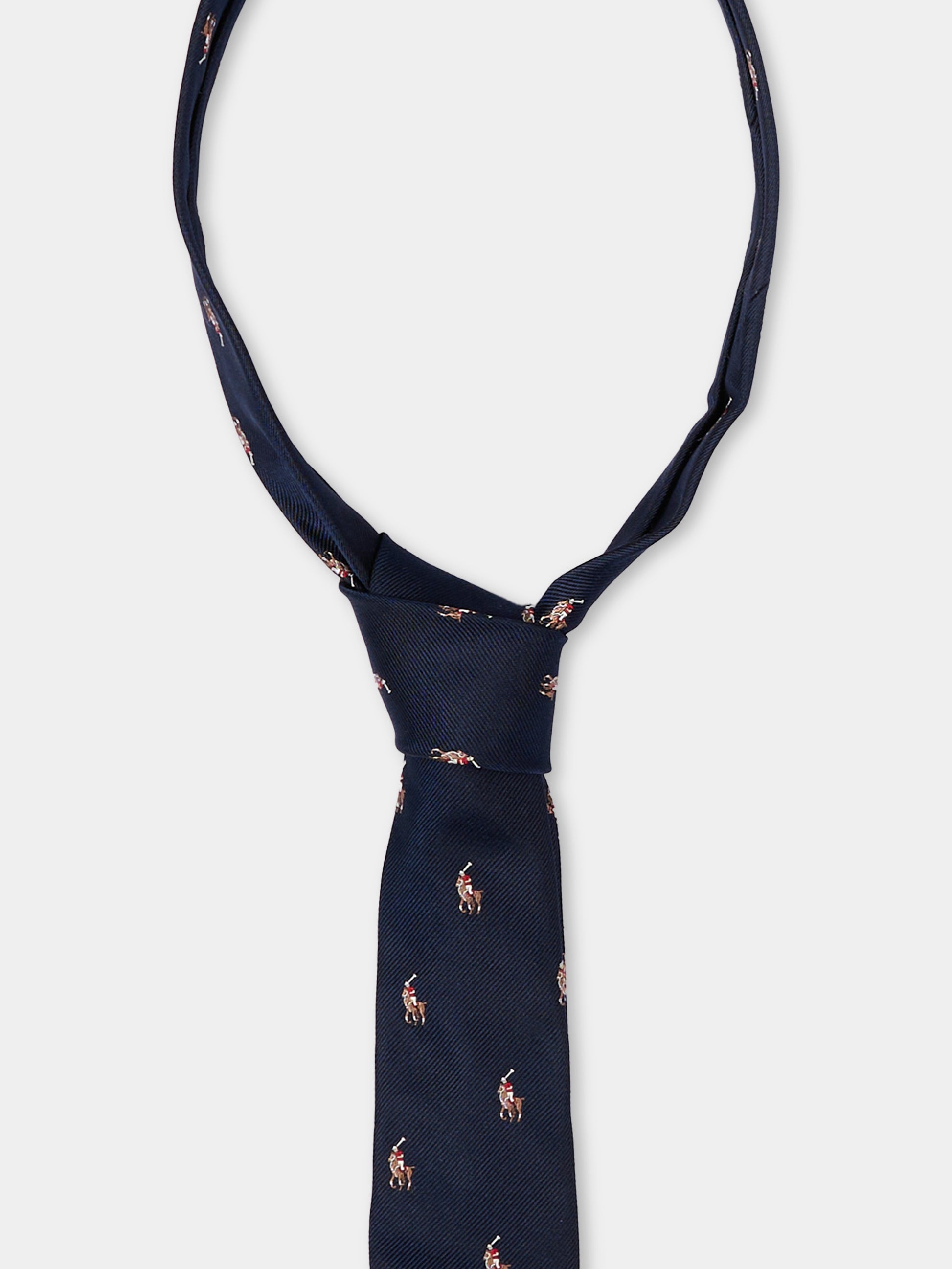 Cravatta blu per bambino con Polo Pony,Ralph Lauren Kids,654427004