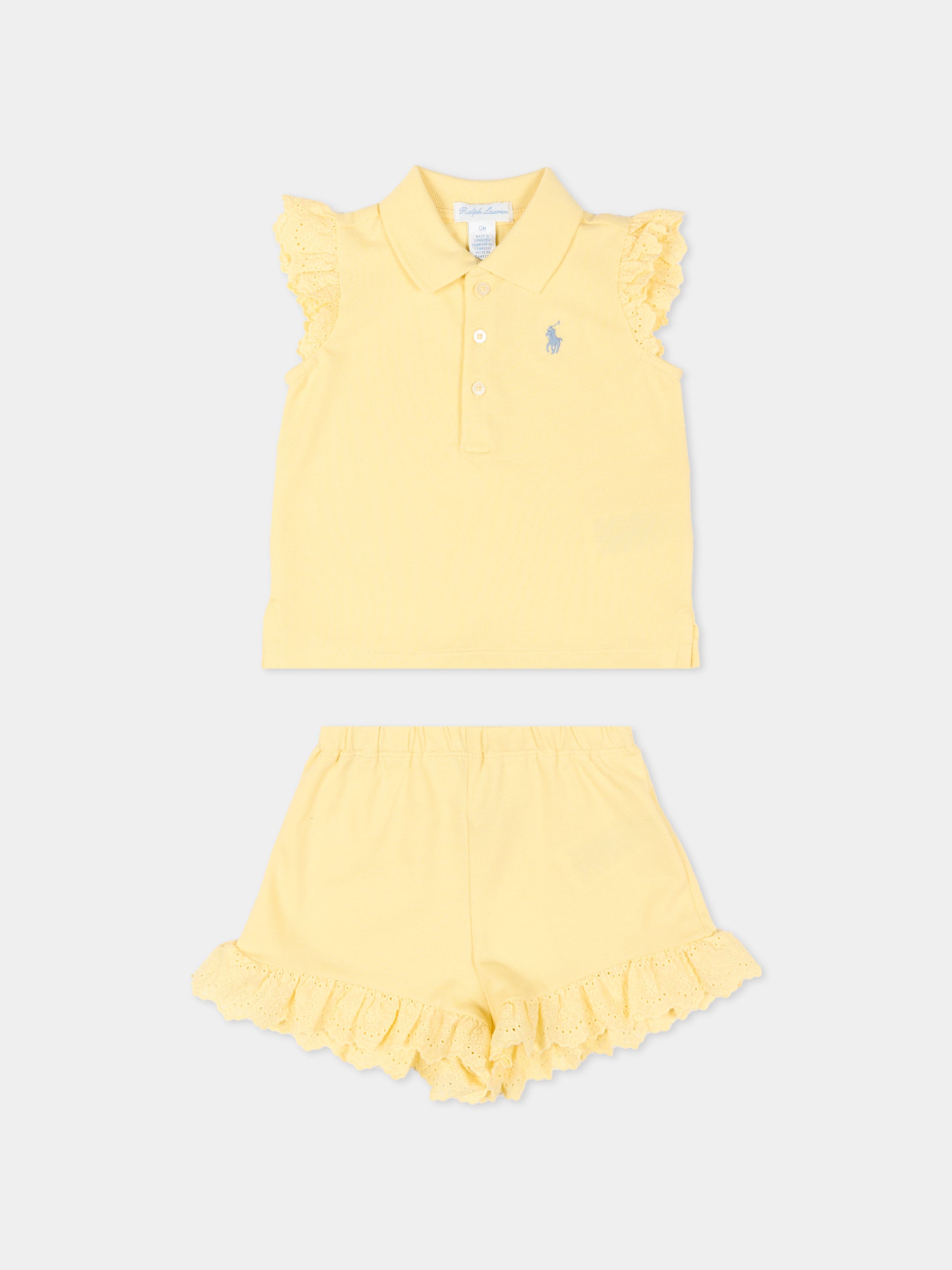 Completo sportivo giallo per neonata,Ralph Lauren Kids,A12829001