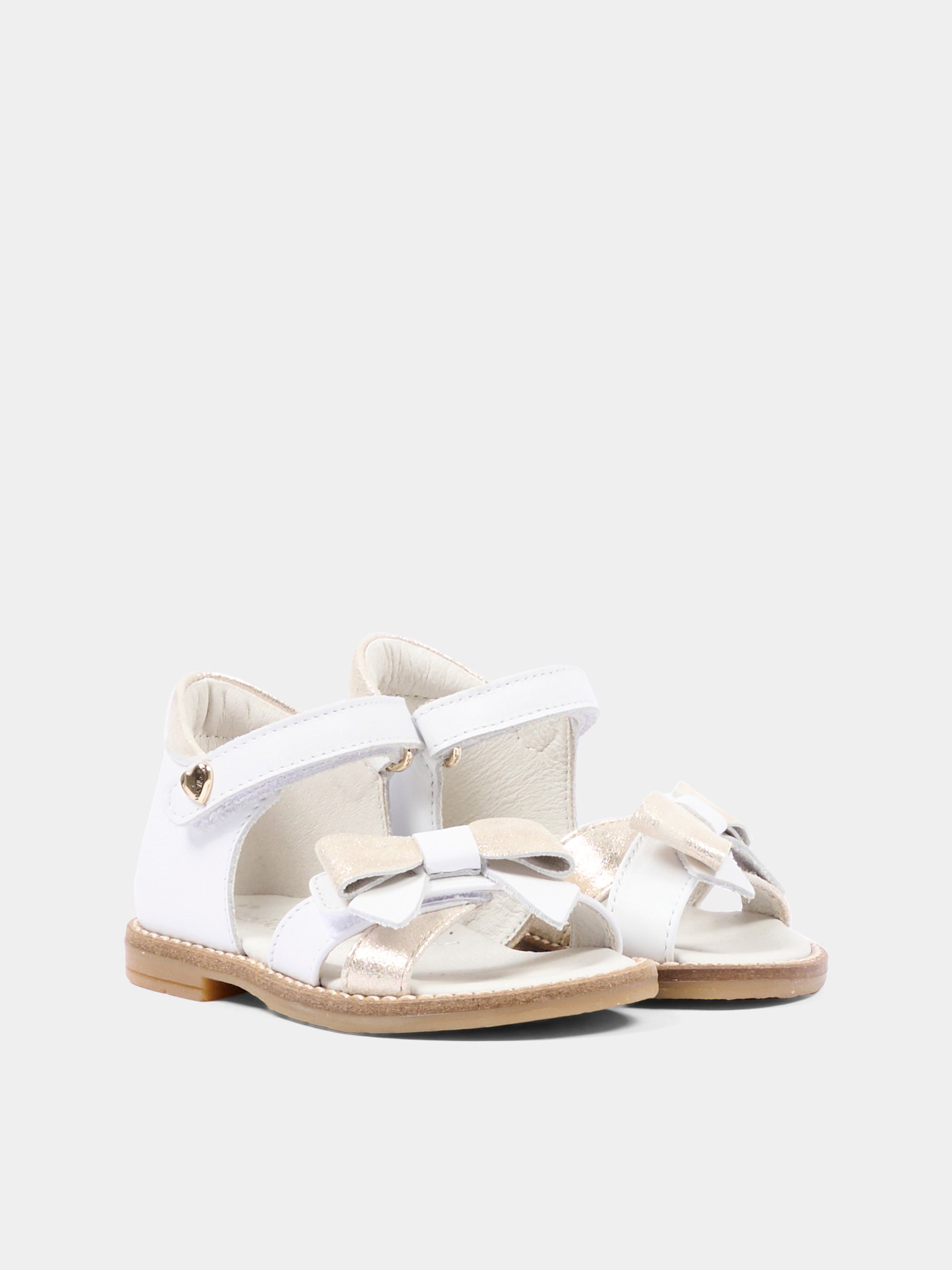 Sandali bianchi per bambina con fiocco,Walkey,Y1A2 44186 0092X048