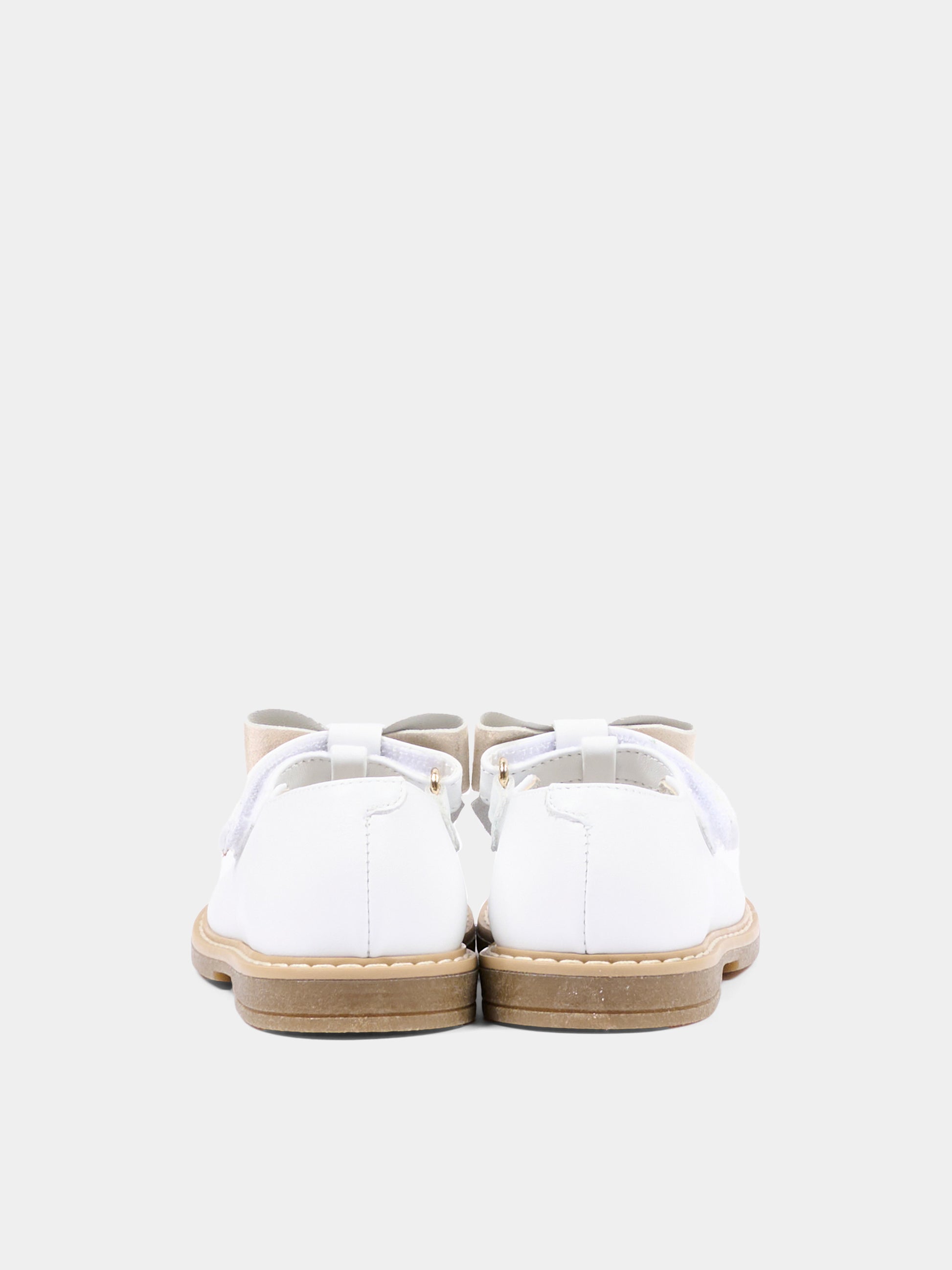 Ballerine bianche per bambina con fiocco,Walkey,Y1A3 44079 0092X048