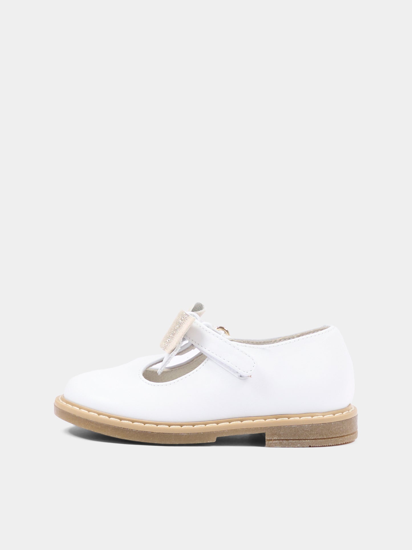 Ballerine bianche per bambina con fiocco,Walkey,Y1A3 44079 0092X048