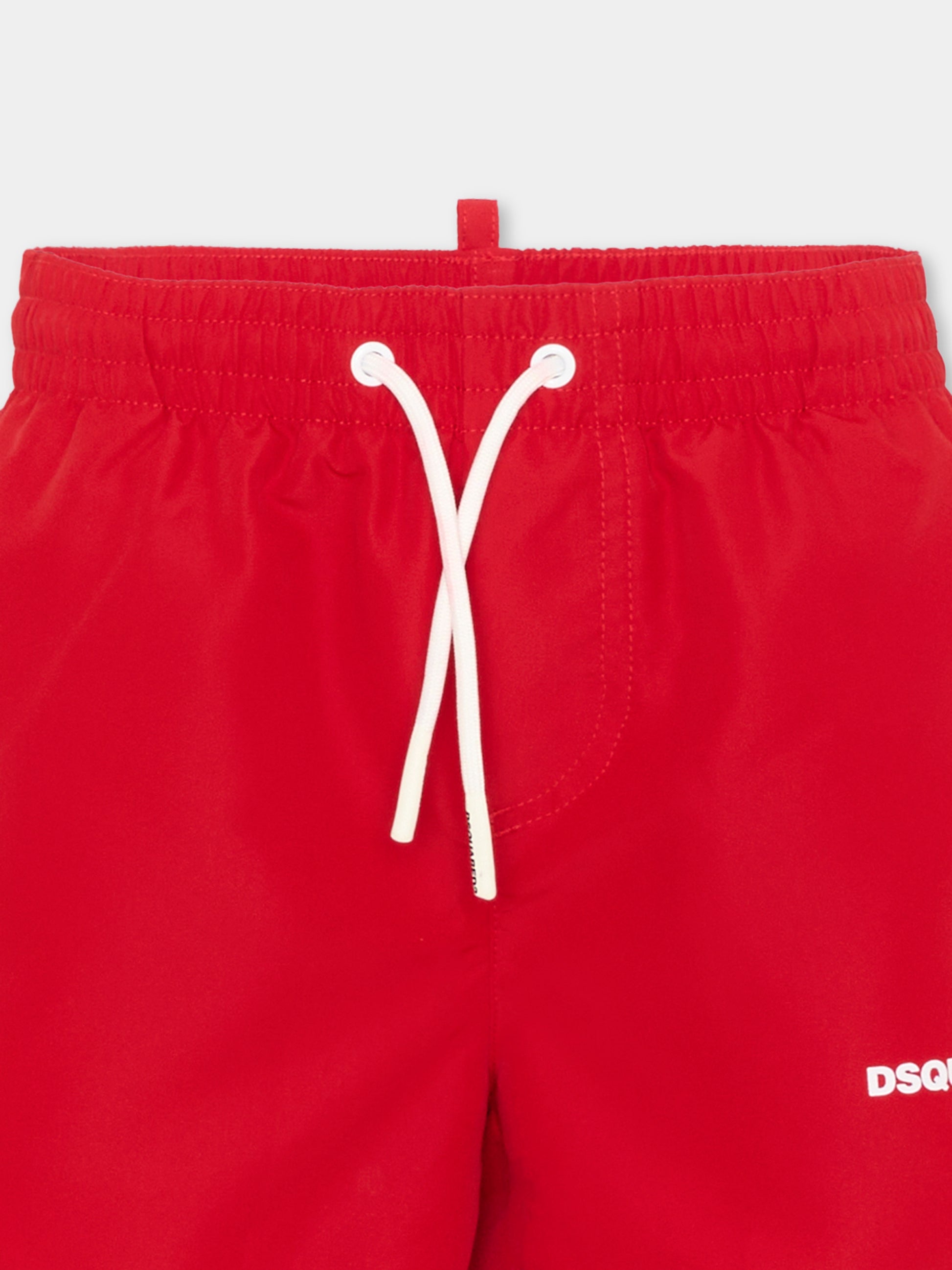 Boxer mare rosso per bambino logo,Dsquared2,DQ3295 D0AH9 DQ401