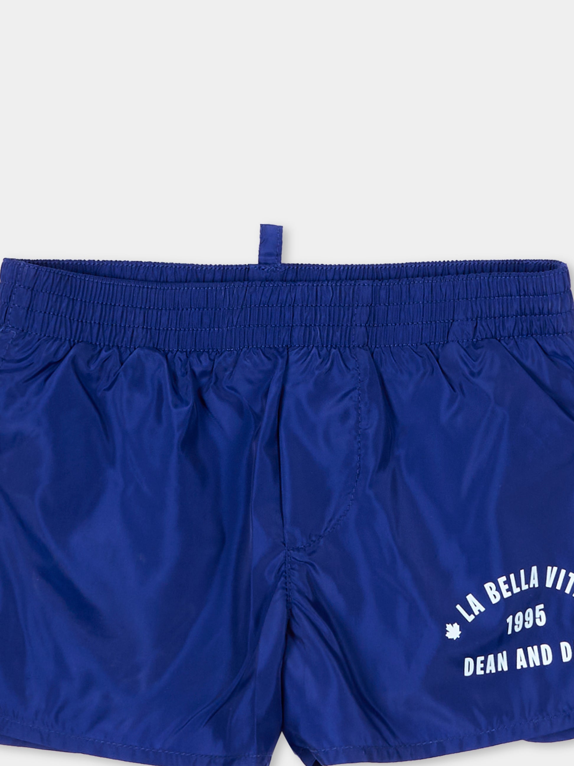 Boxer mare blu per neonato con logo,Dsquared2,DQ3370 D00QK DQ879