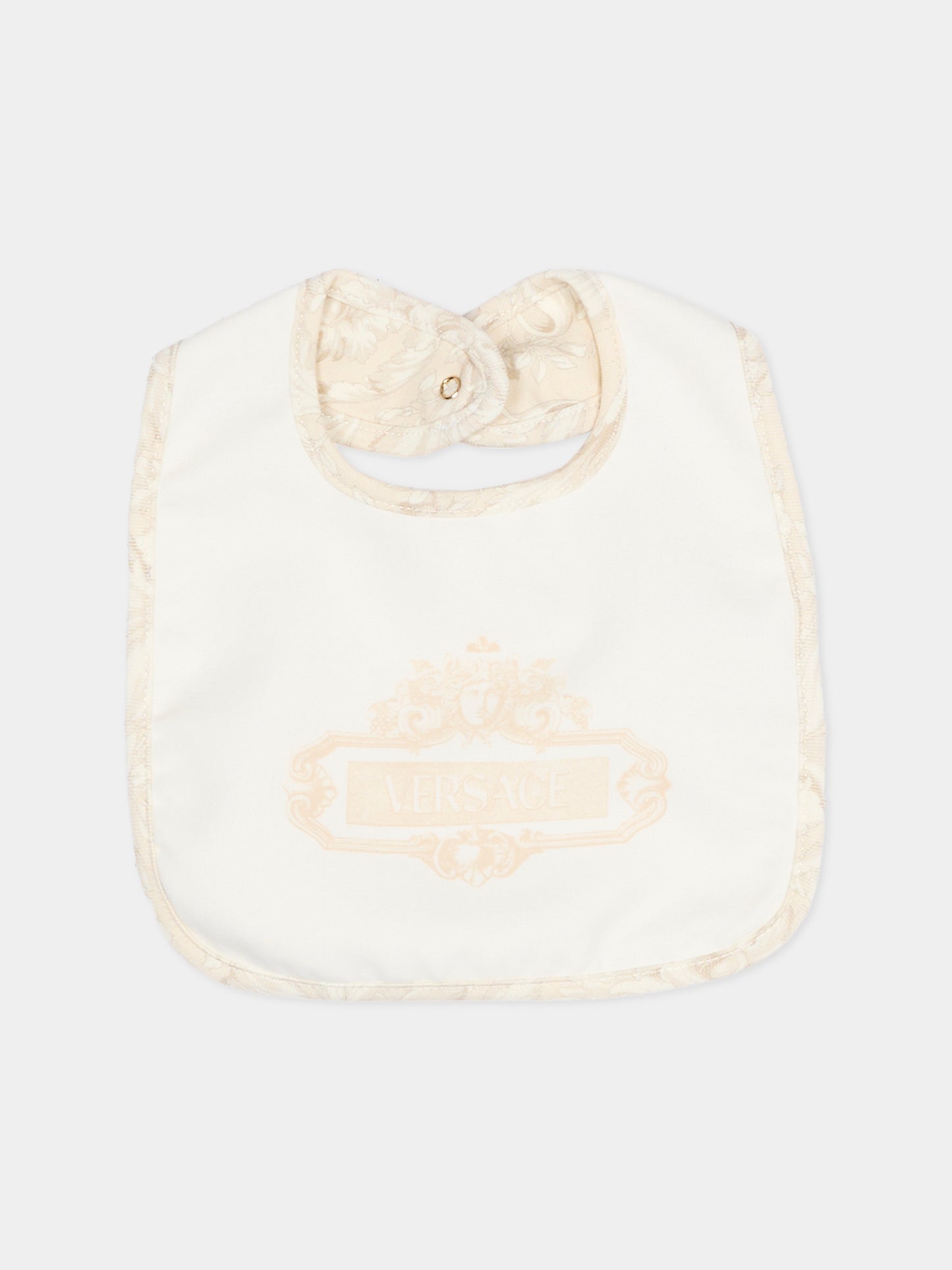 Set tutina avorio per neonati con logo e stampa Barocco,Versace,1022509 1A16592 2W2D0