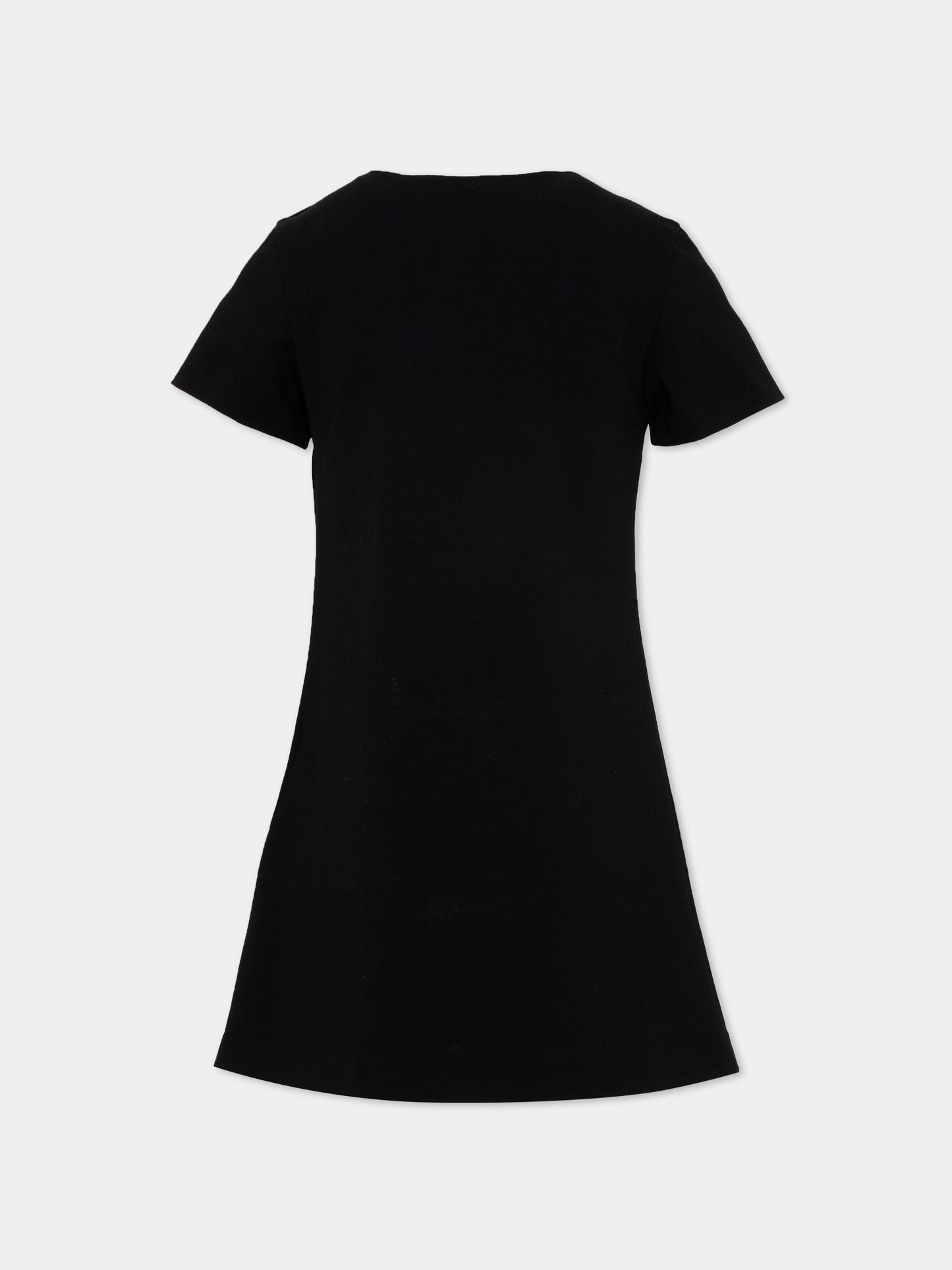 Abito nero per bambina con logo,Versace,1018138 1A16929 2B130