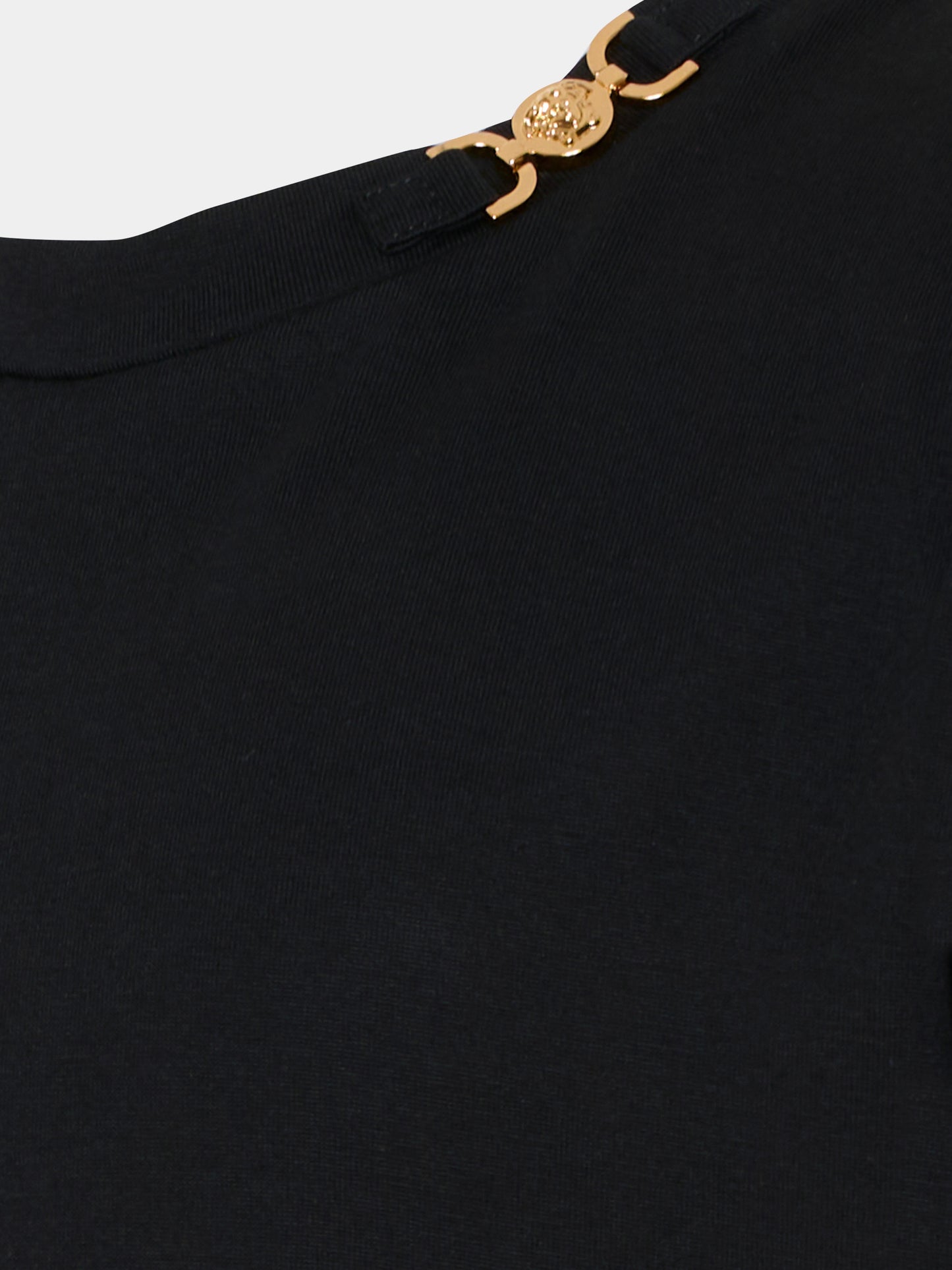 Vestito nero per bambina con stampa animalier,Versace,1022926 1A16928 2BY80