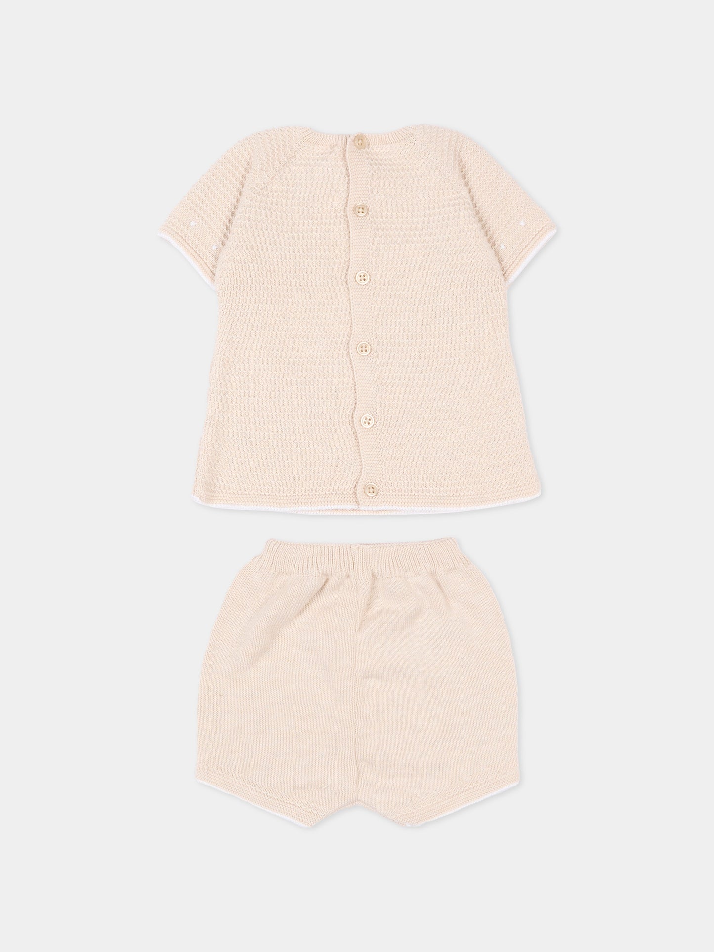 Completo nascita beige per neonati,Paz Rodríguez,103C 123497 7901 H82