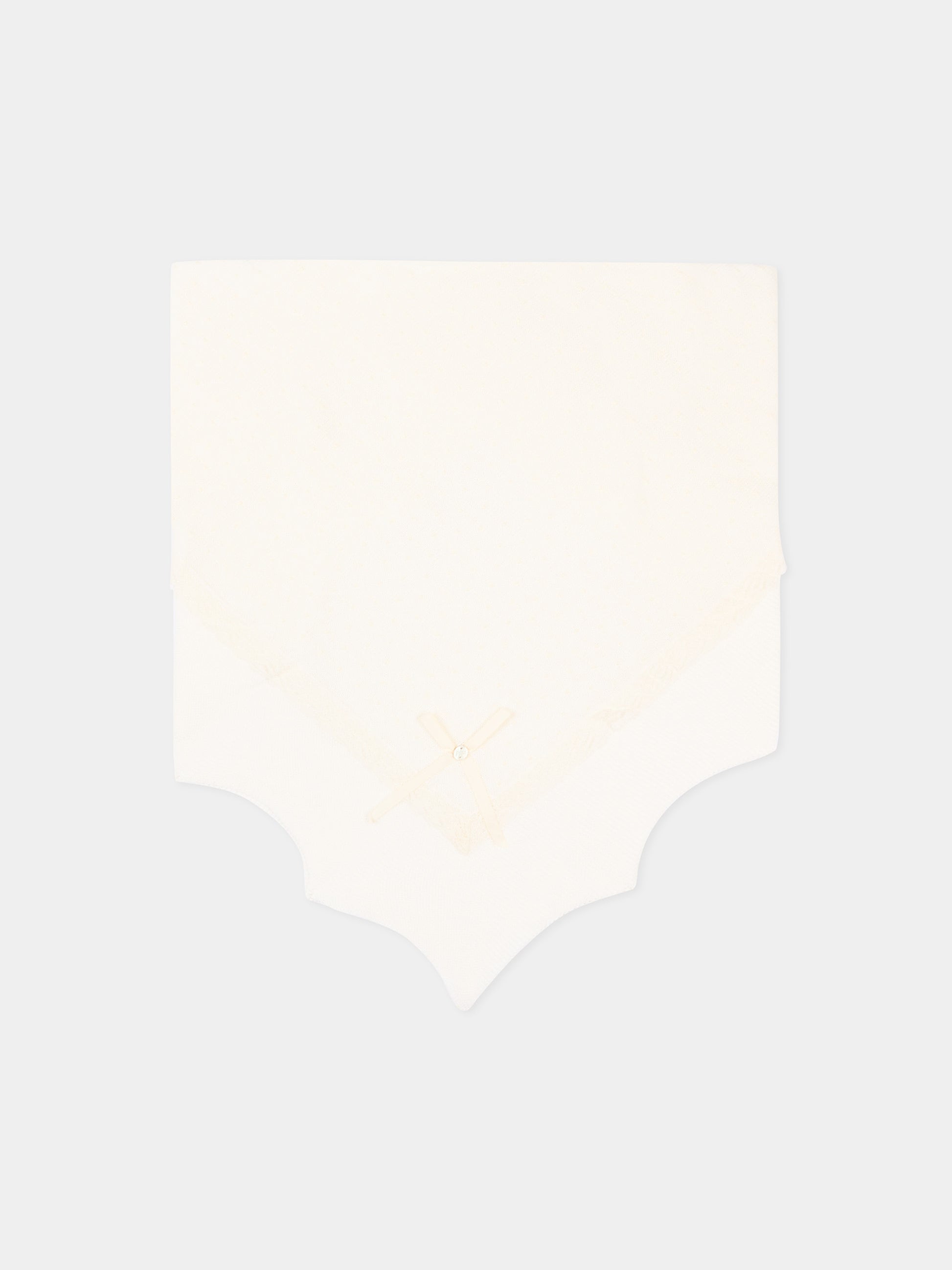 Coperta avorio per neonata con pizzo,Paz Rodríguez,029 123235 6062 H82