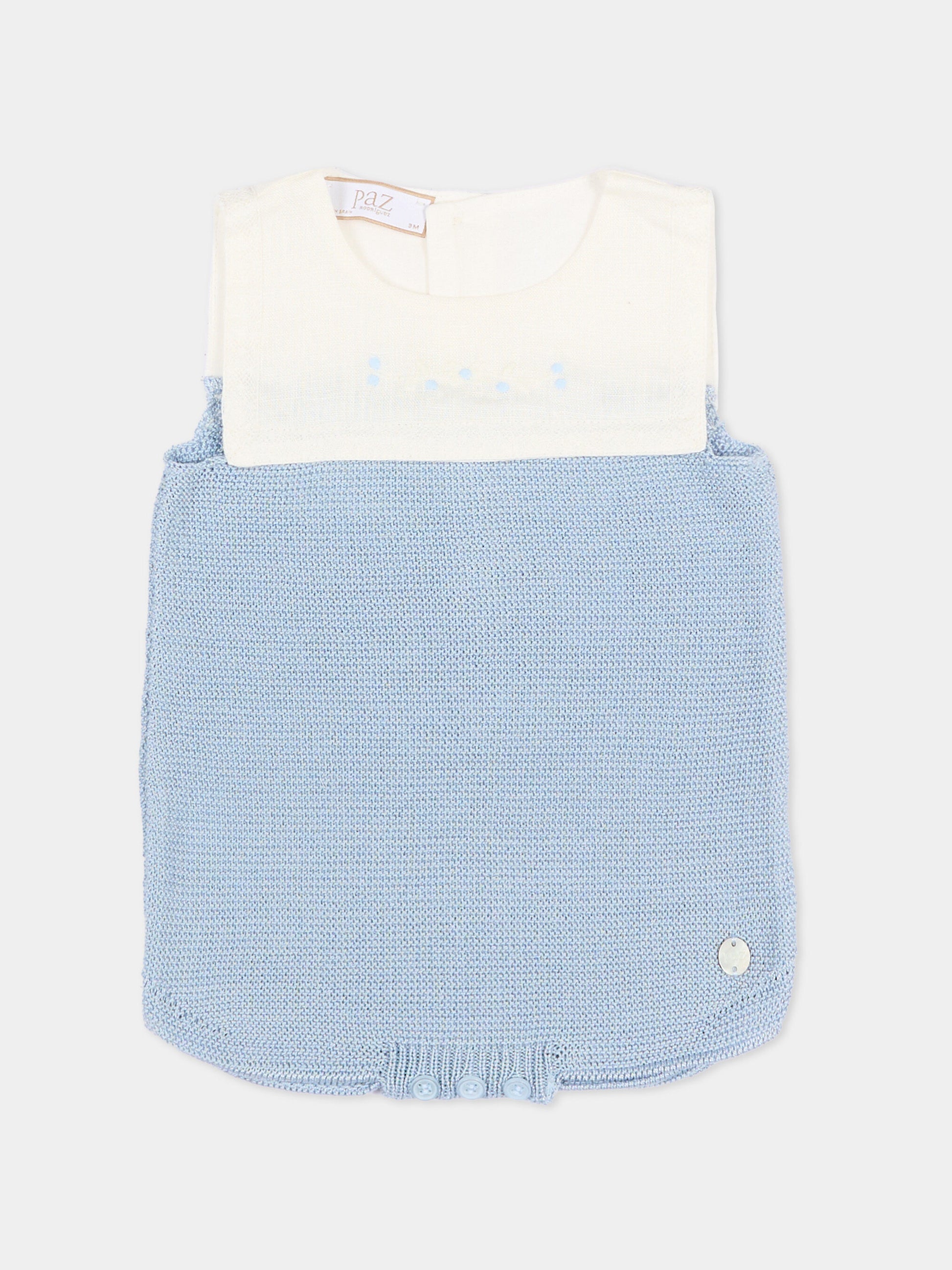 Pagliaccetto celeste per neonato tricot,Paz Rodríguez,022 123258 80 H05