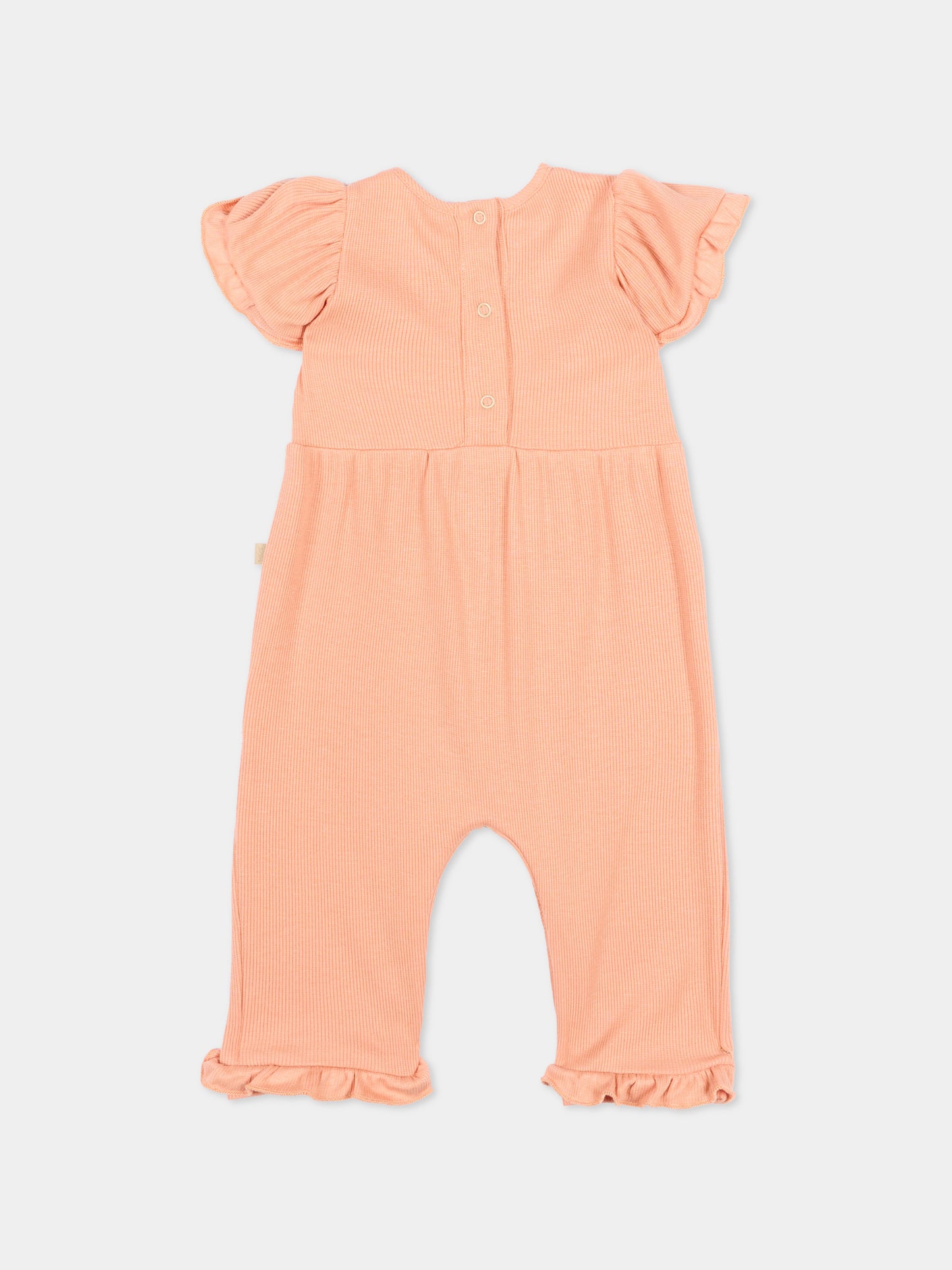 Tutina arancione per neonata con volant,Bamboom,1100TE00075 CORAL