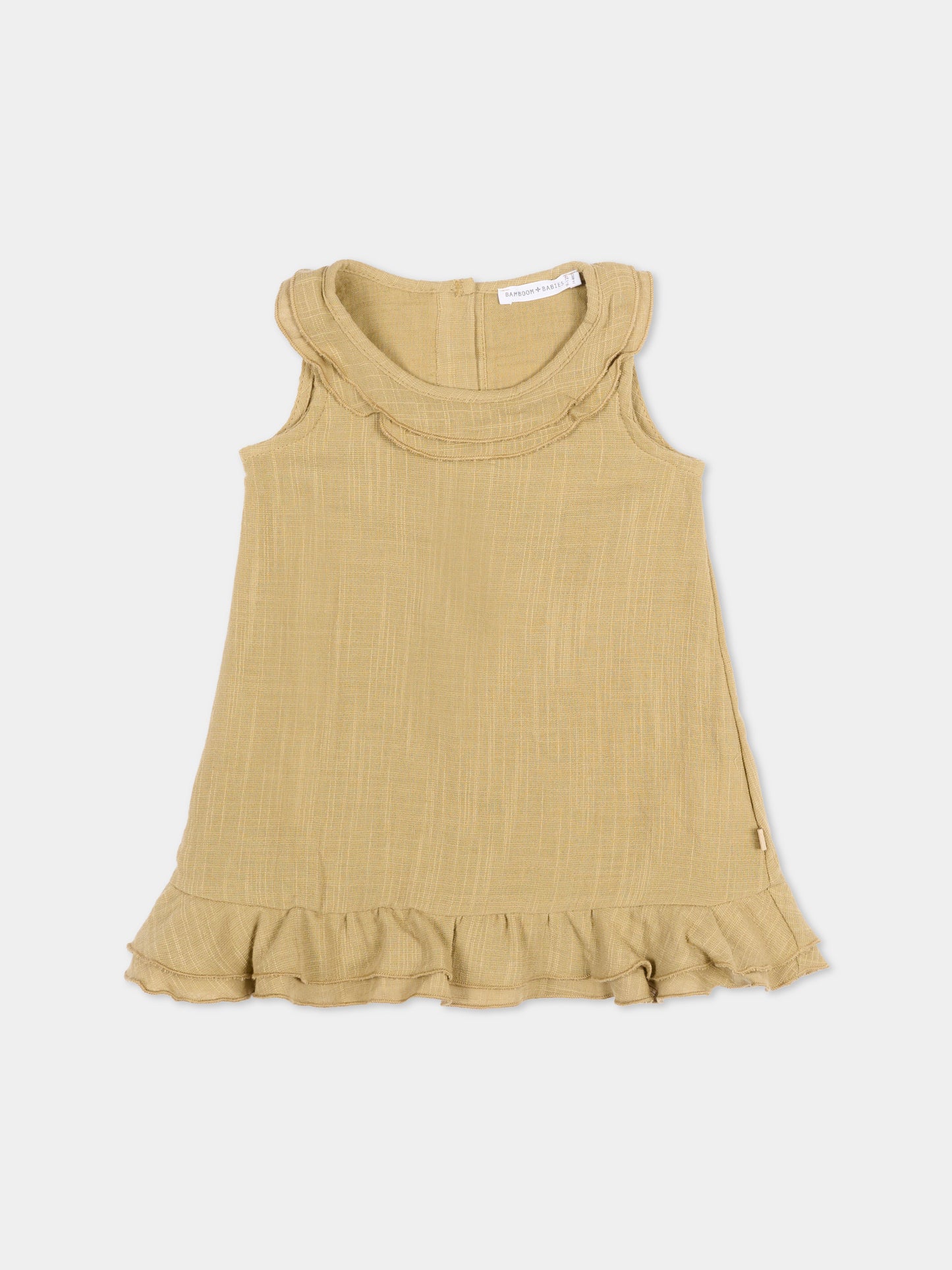 Vestito beige per neonata con volant,Bamboom,1101TE00070 MUSTARD