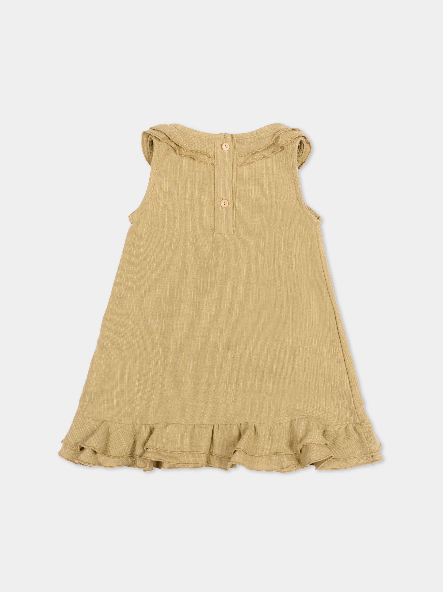 Vestito beige per neonata con volant,Bamboom,1101TE00070 MUSTARD