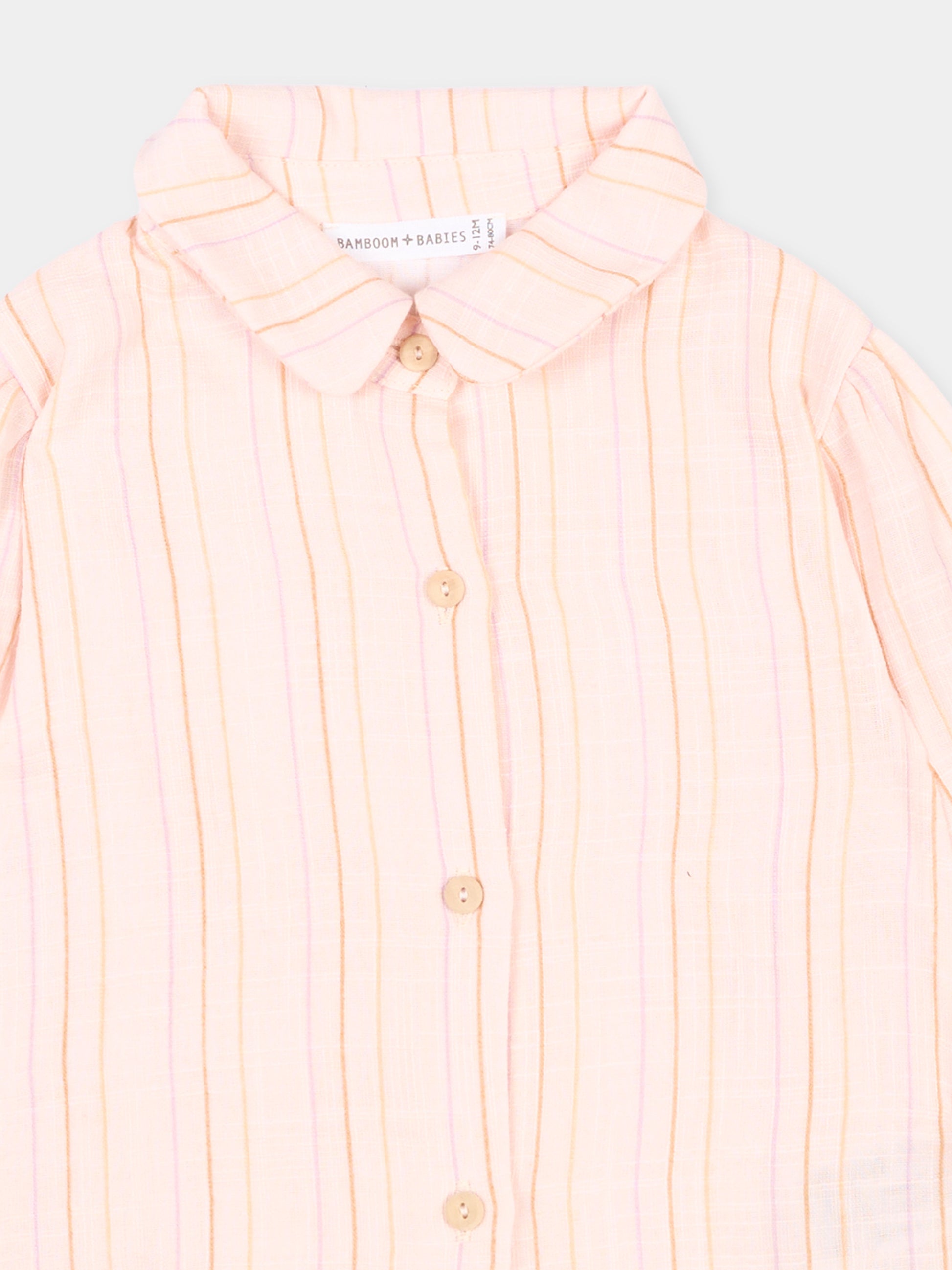 Camicia rosa a righe per neonata,Bamboom,1105TE00070 STRIPE PINK