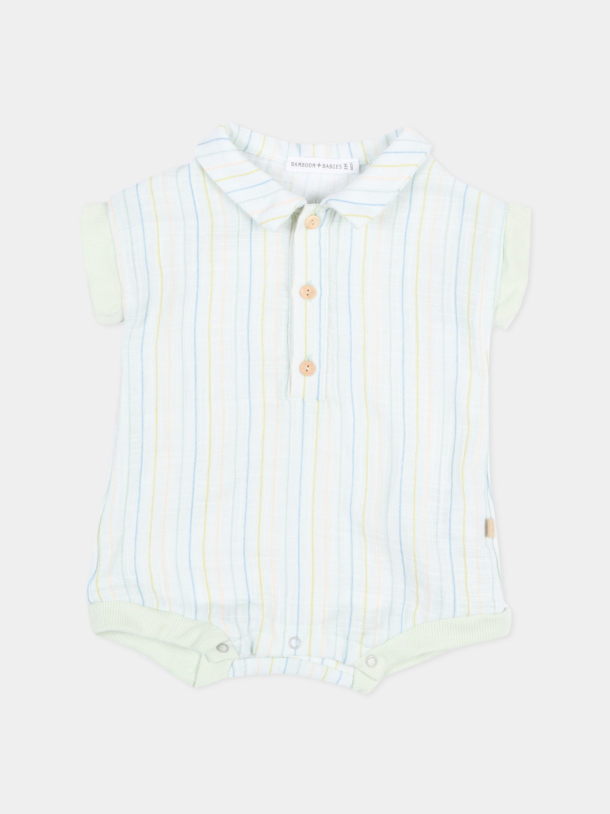 Pagliaccetto azzurro a righe per neonato,Bamboom,1113TE00070 STRIPE ACQUA