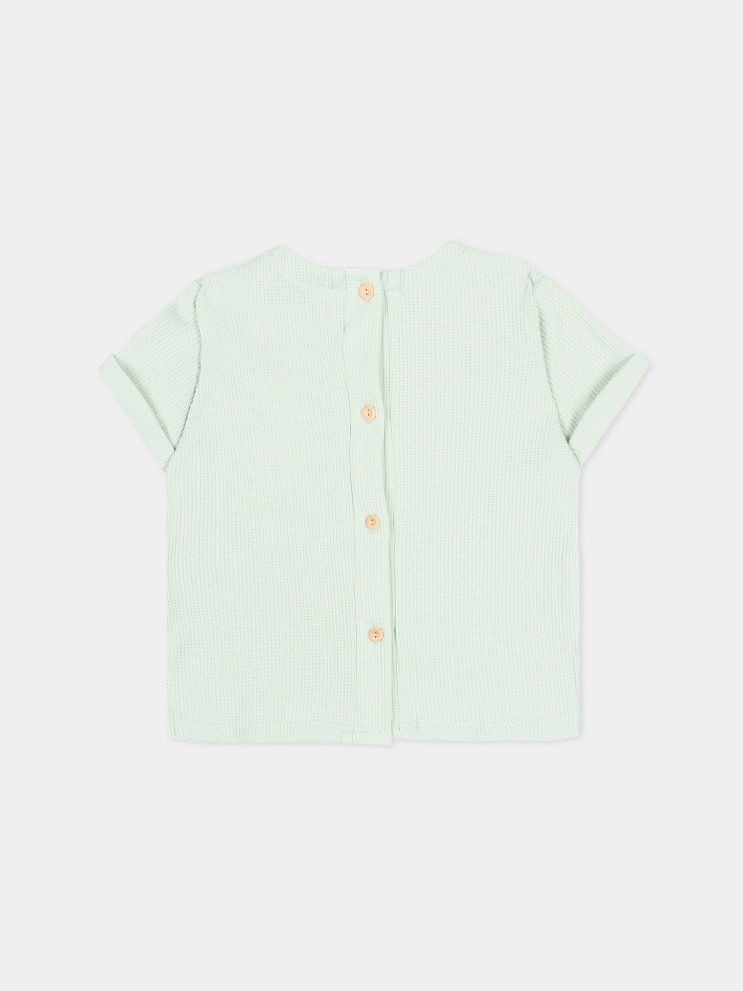 T-Shirt azzurra per neonata con taschino,Bamboom,1115TE00072 OCEAN BLU