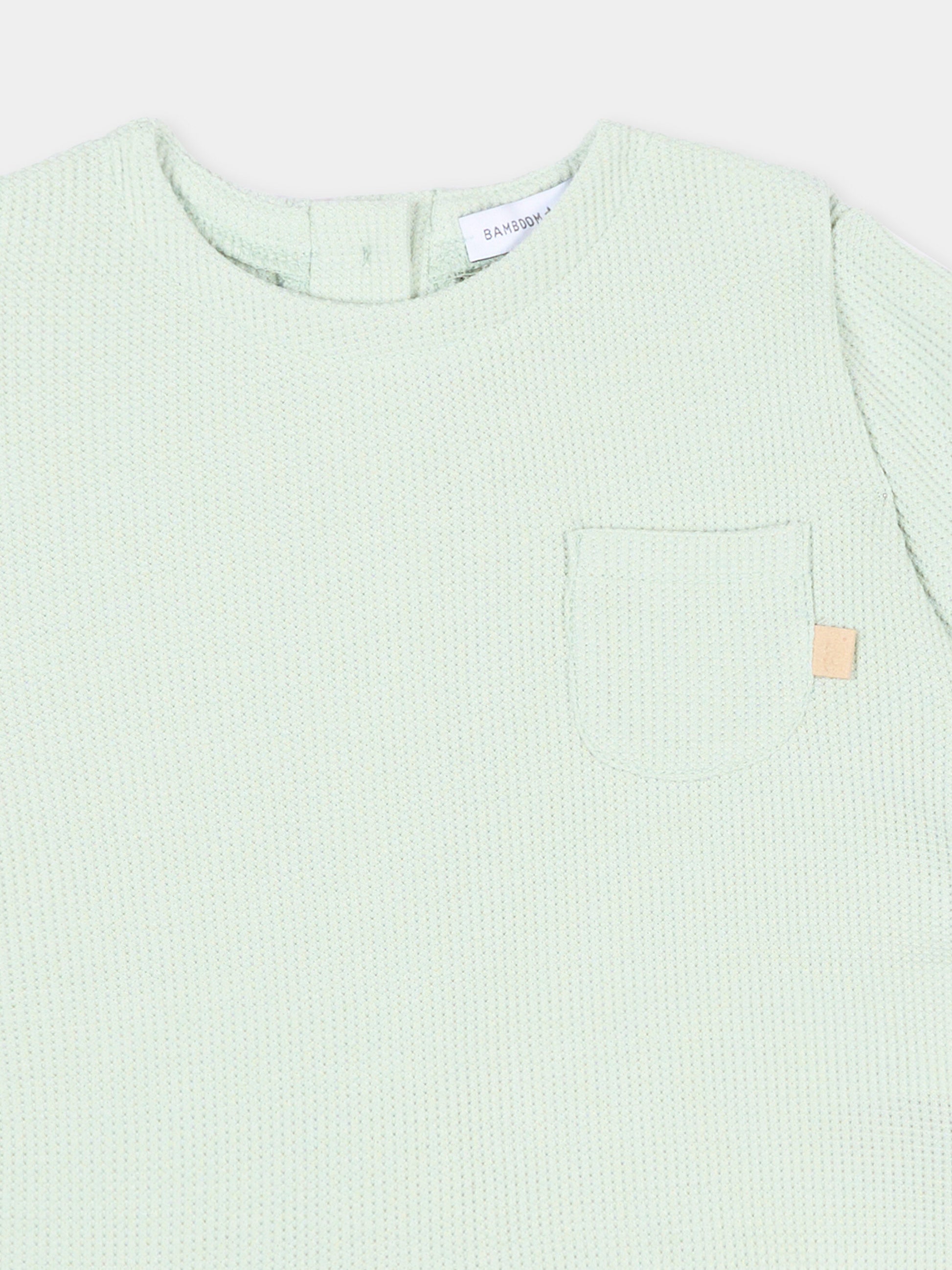 T-Shirt azzurra per neonata con taschino,Bamboom,1115TE00072 OCEAN BLU