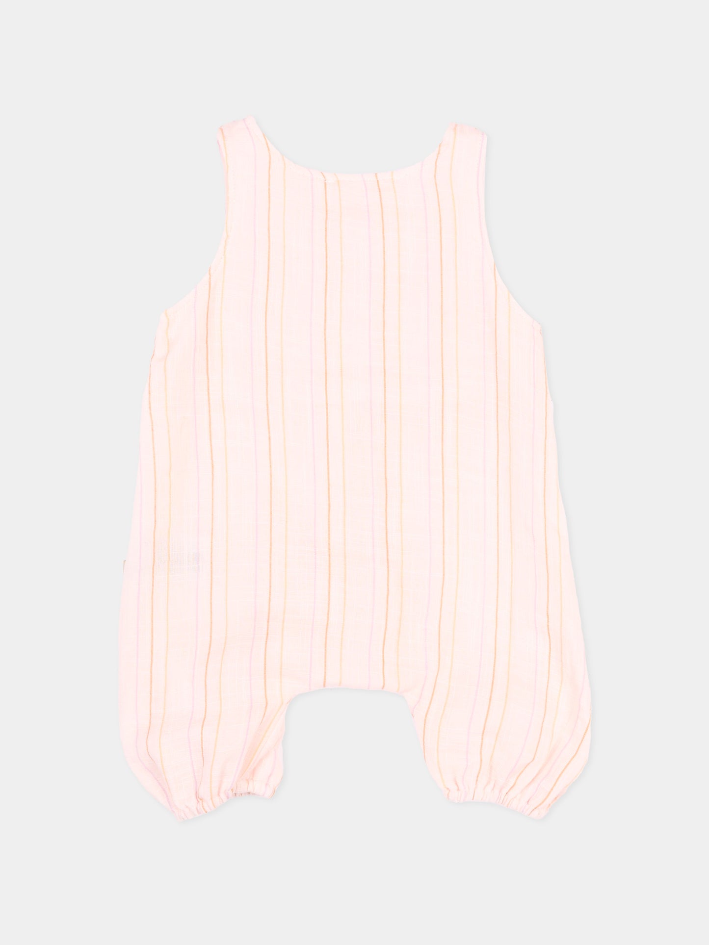 Pagliaccetto rosa a righe per neonata,Bamboom,1124TE00070 STRIPE PINK