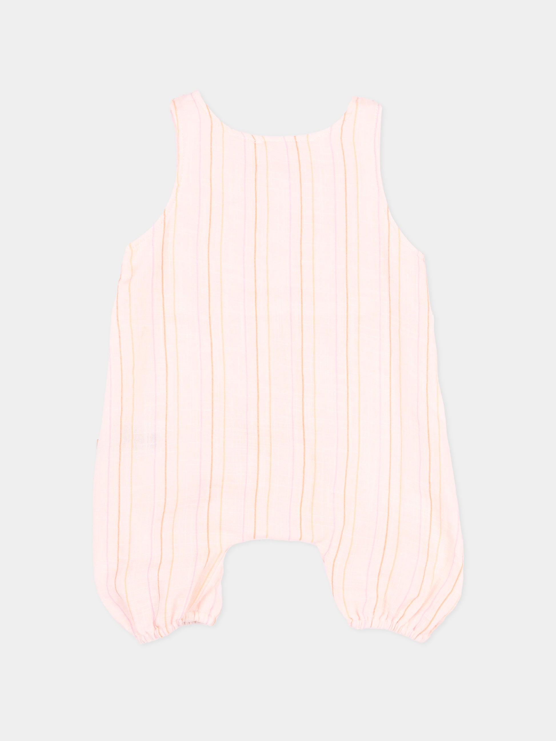 Pagliaccetto rosa a righe per neonata,Bamboom,1124TE00070 STRIPE PINK