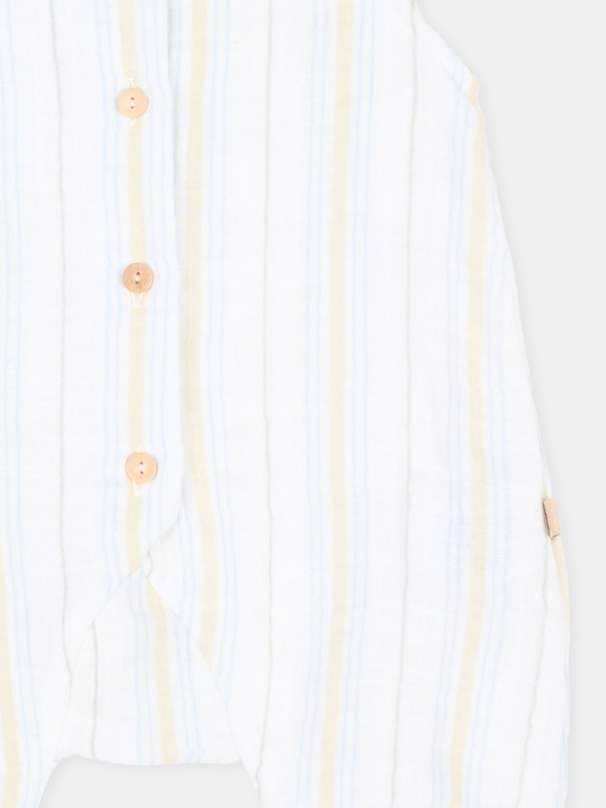 Pagliaccetto bianco a righe per neonato,Bamboom,1124TE00070 STRIPE WHITE/BLU