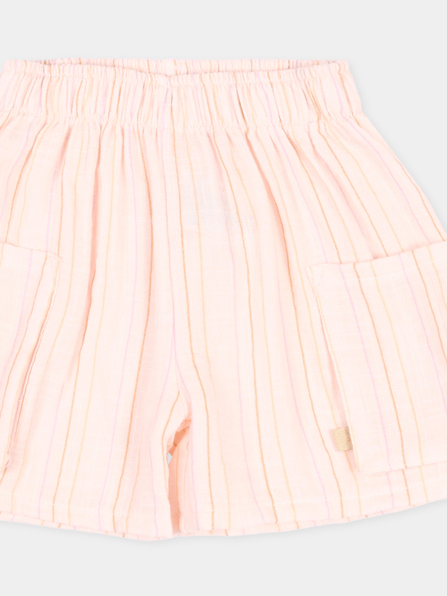 Shorts rosa a righe per neonata,Bamboom,1137TE00070 STRIPE PINK