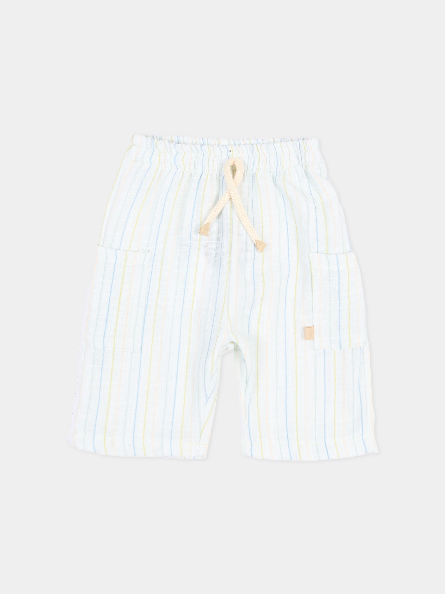 Shorts azzurri per neonato a righe,Bamboom,1166TE00070 STRIPE ACQUA
