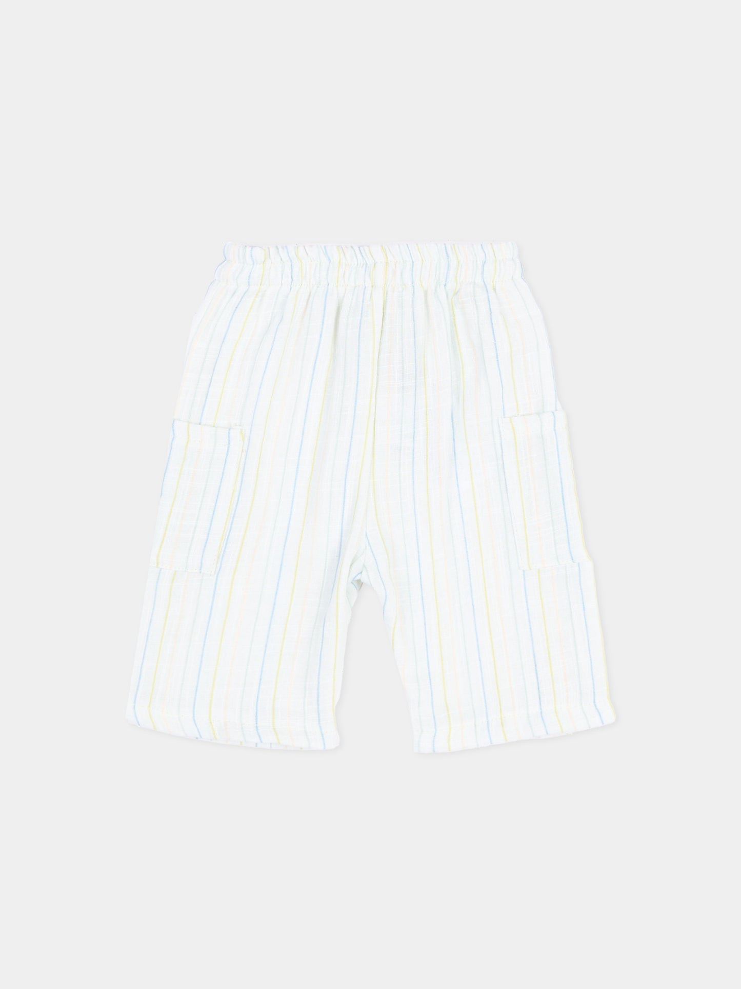 Shorts azzurri per neonato a righe,Bamboom,1166TE00070 STRIPE ACQUA