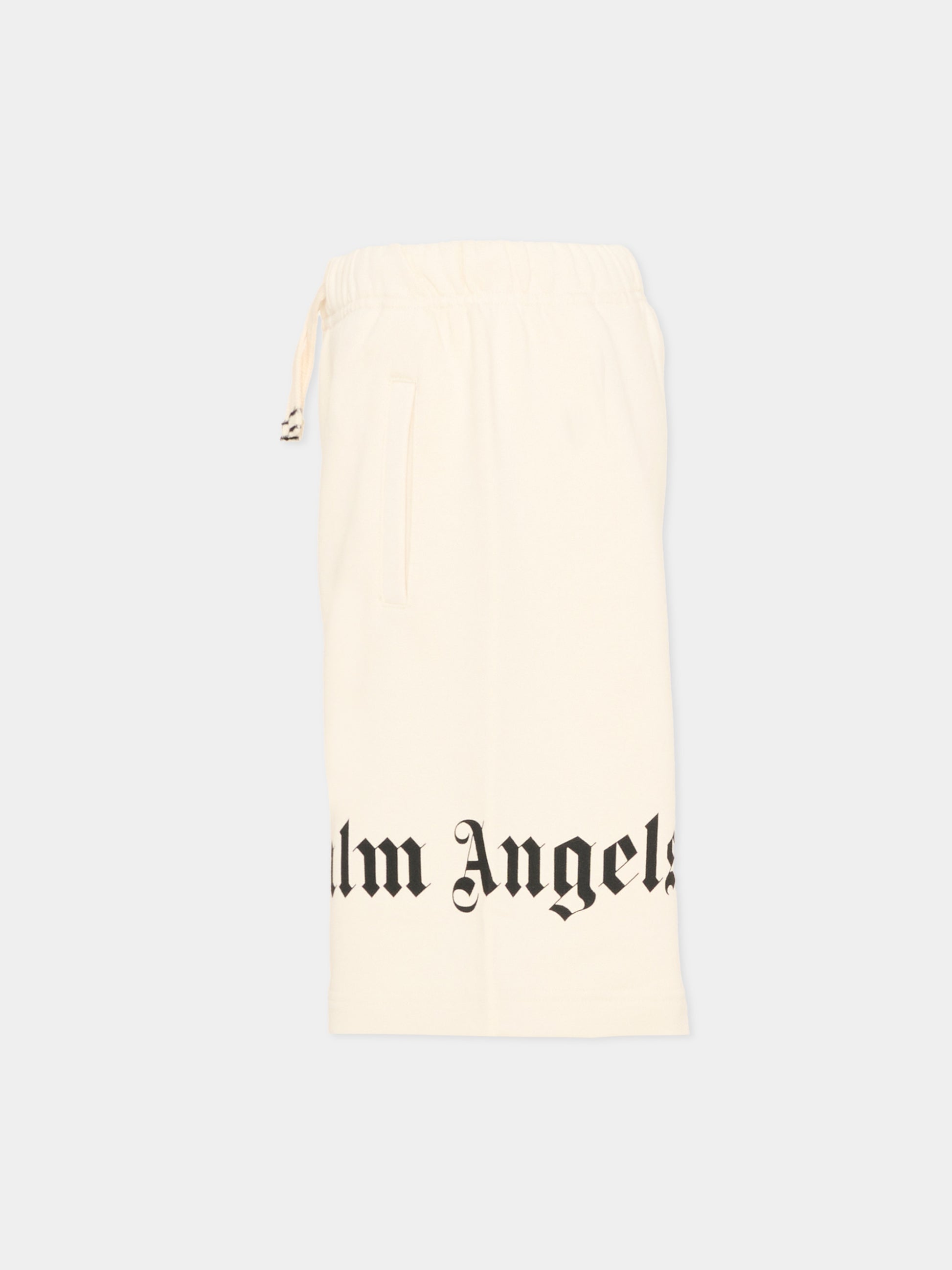 Shorts sportivi avorio Palm Angels,Palm Angels,PBCI006S26FLE001 002