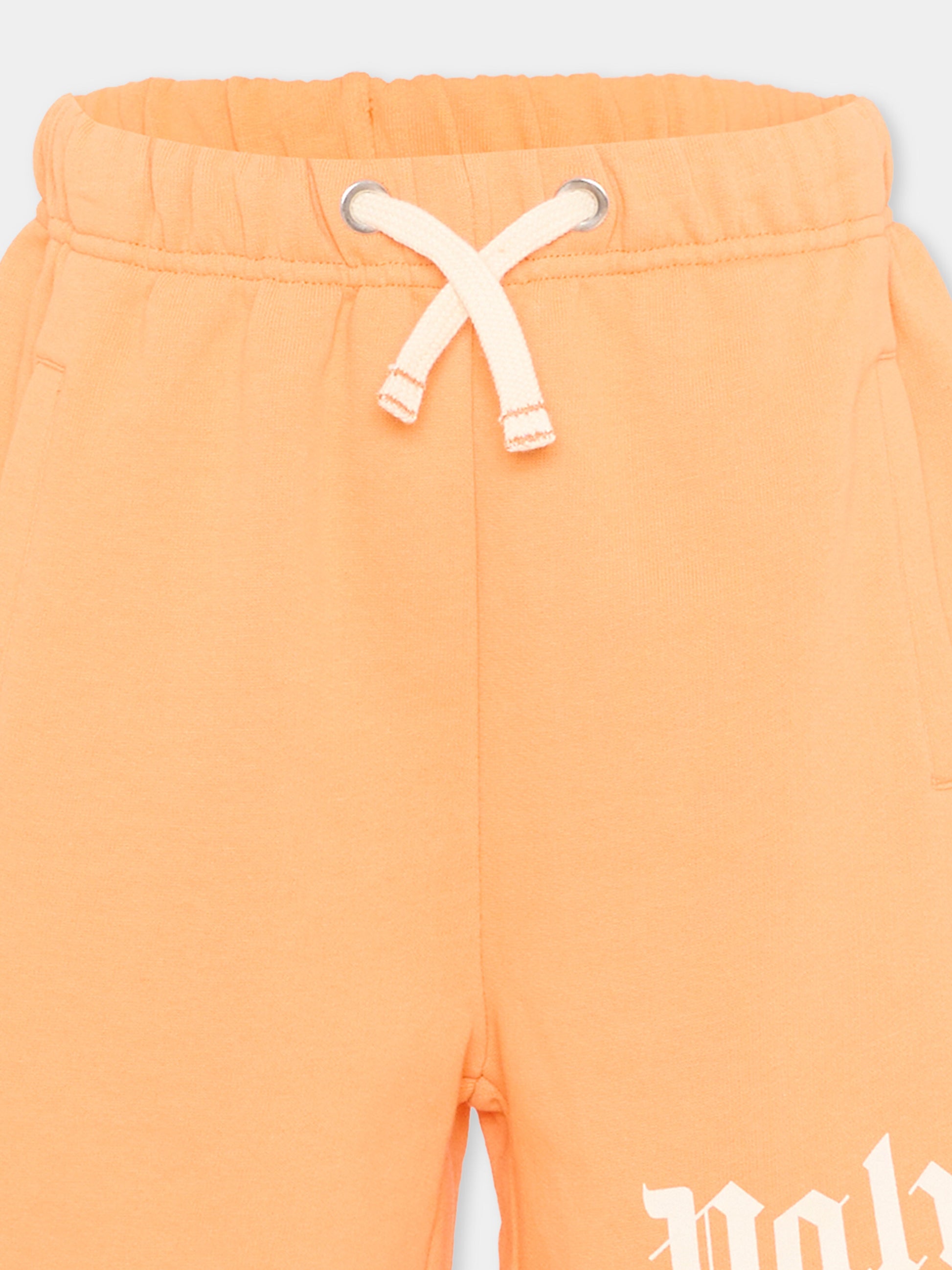 Shorts sportivi arancione per bambini con logo,Palm Angels,PBCI006S26FLE001 030
