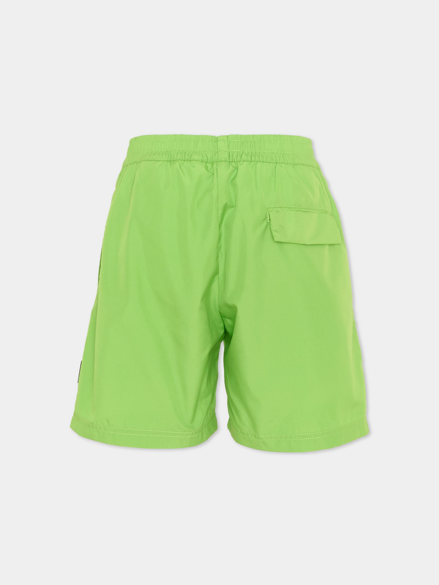 Boxer mare verde per bambino con logo,Palm Angels,PBFD003S26FAB001 080