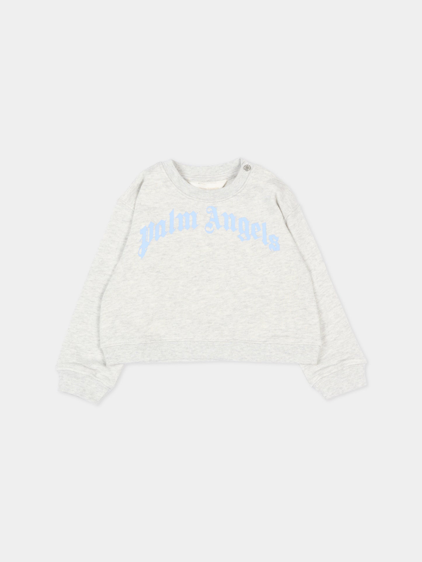 Felpa grigia per neonati con logo,Palm Angels,PBXC001S26FLE002 101