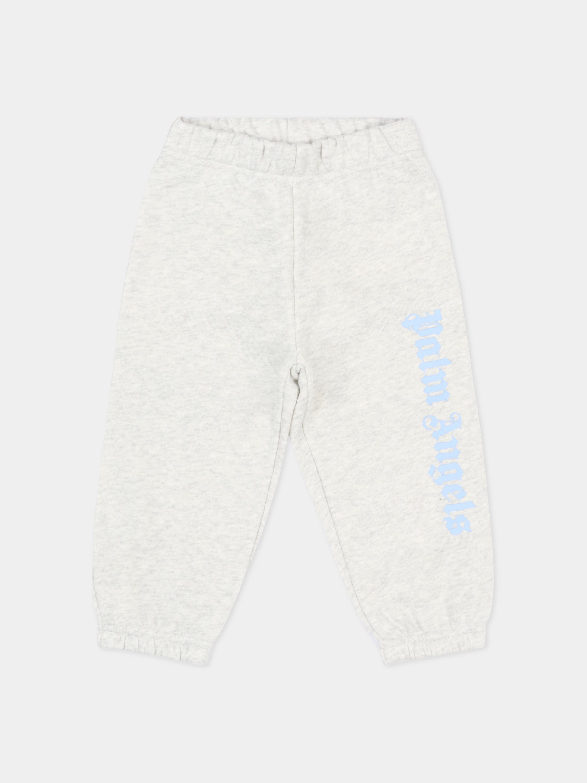 Pantaloni sportivi grigi per neonati con logo,Palm Angels,PBXD001S26FLE001 101